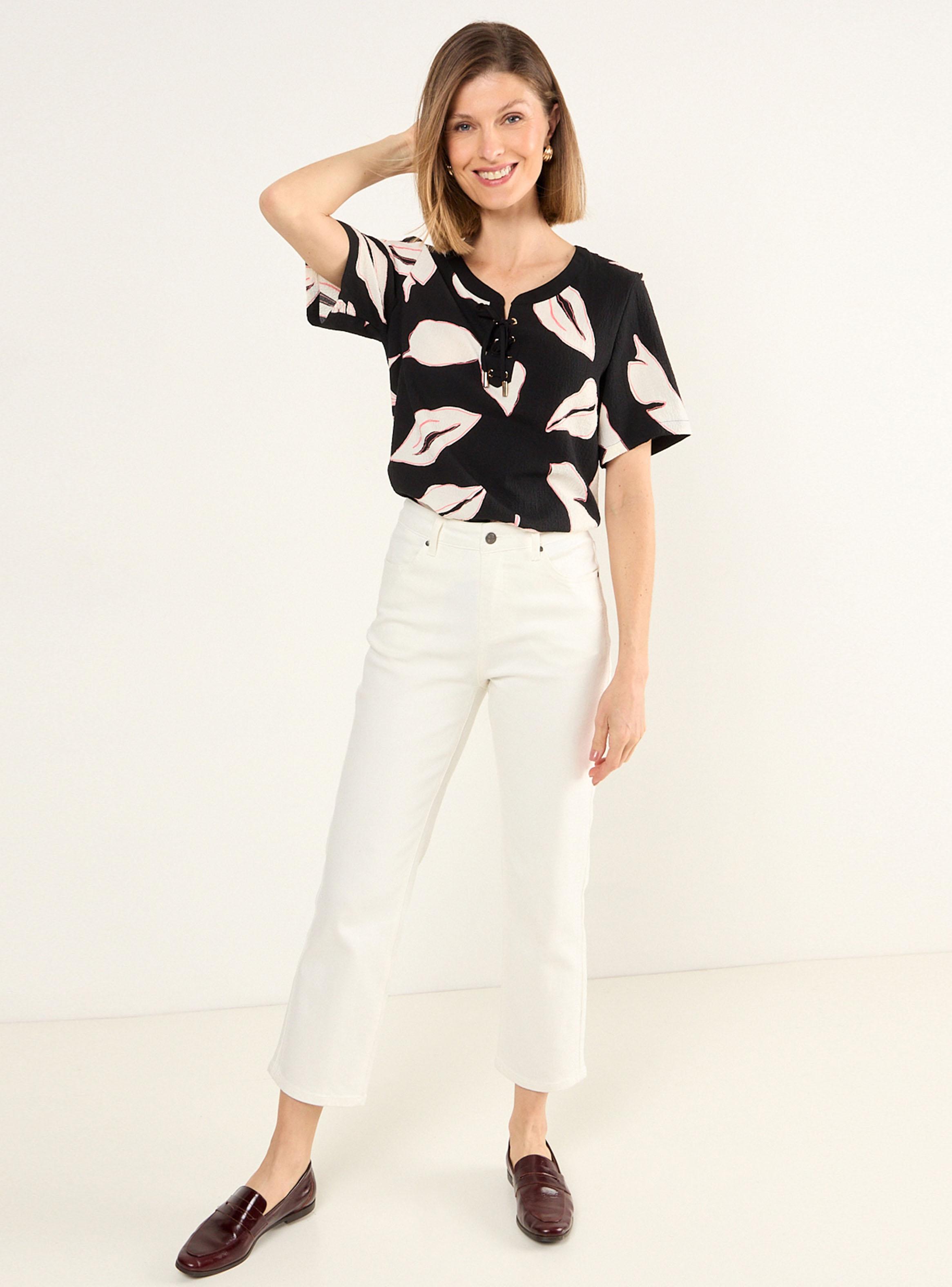 Blusa Estampada con Amarras-4