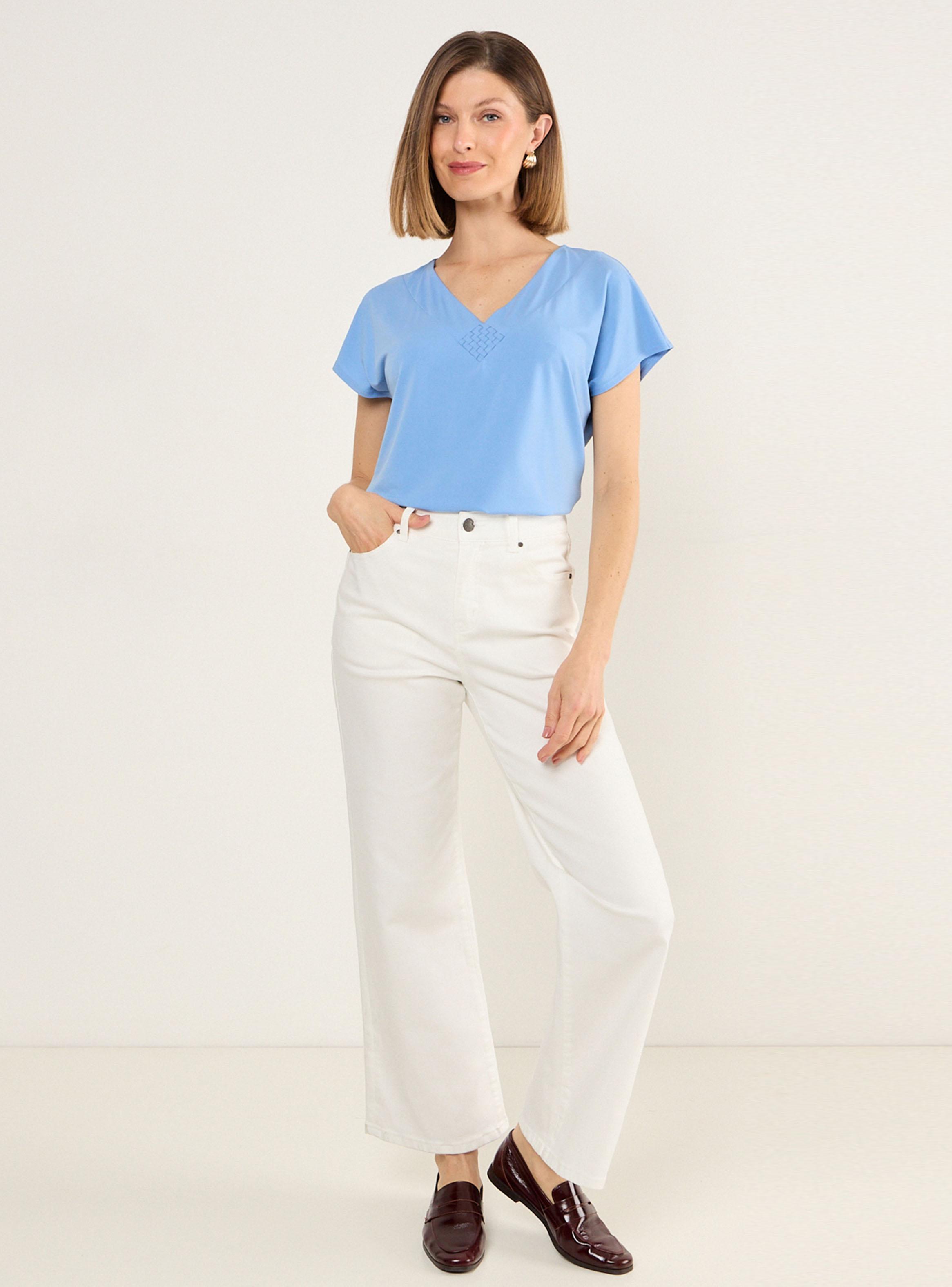 Polera Escote en V con Mangas-4