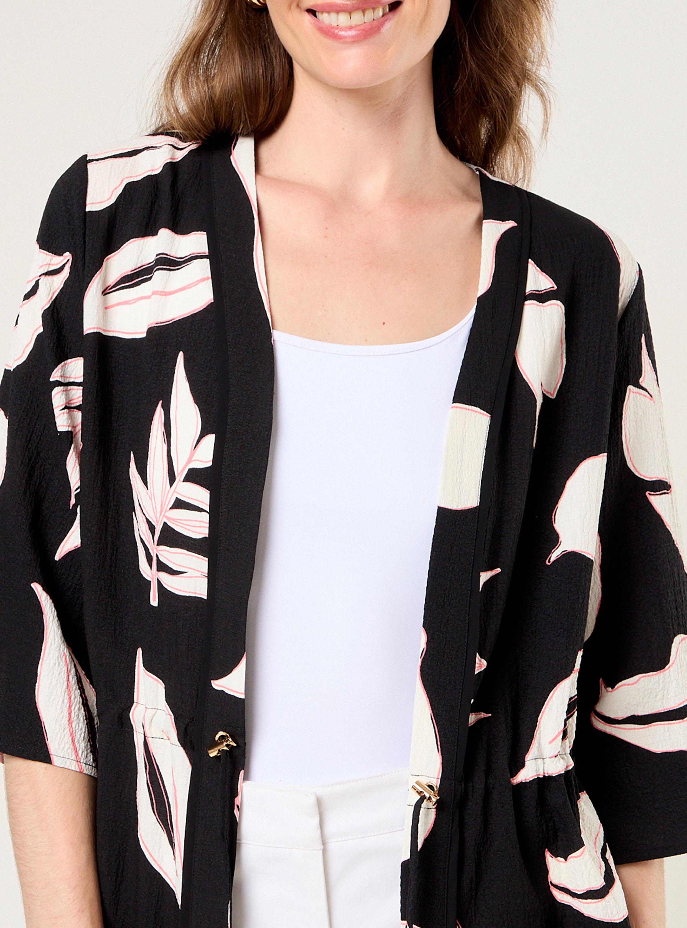 Kimono Estampado Manga Tres Cuartos-3