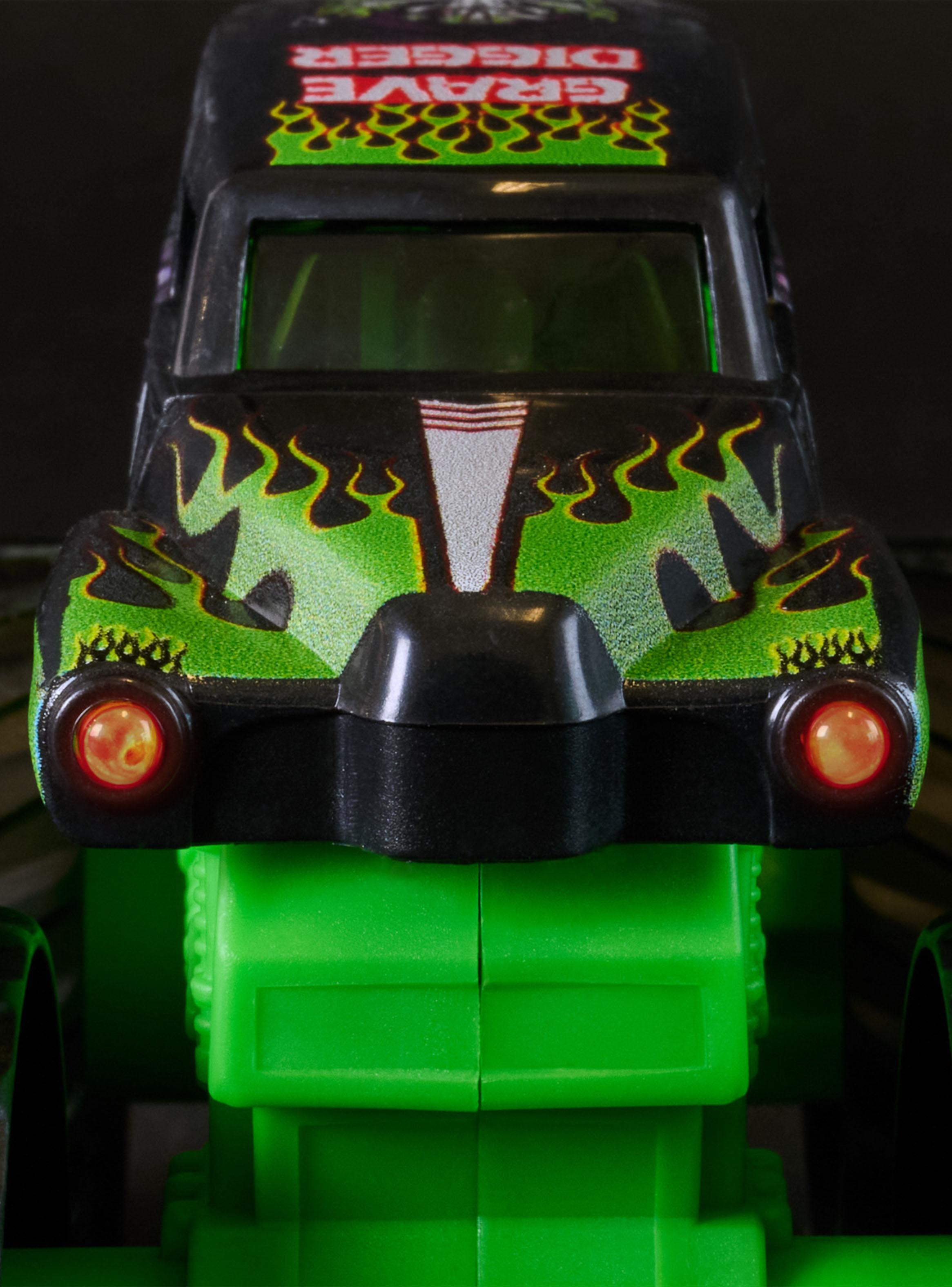 Pack 2 Vehículos Megalodón y Grave Digger con Luz-5