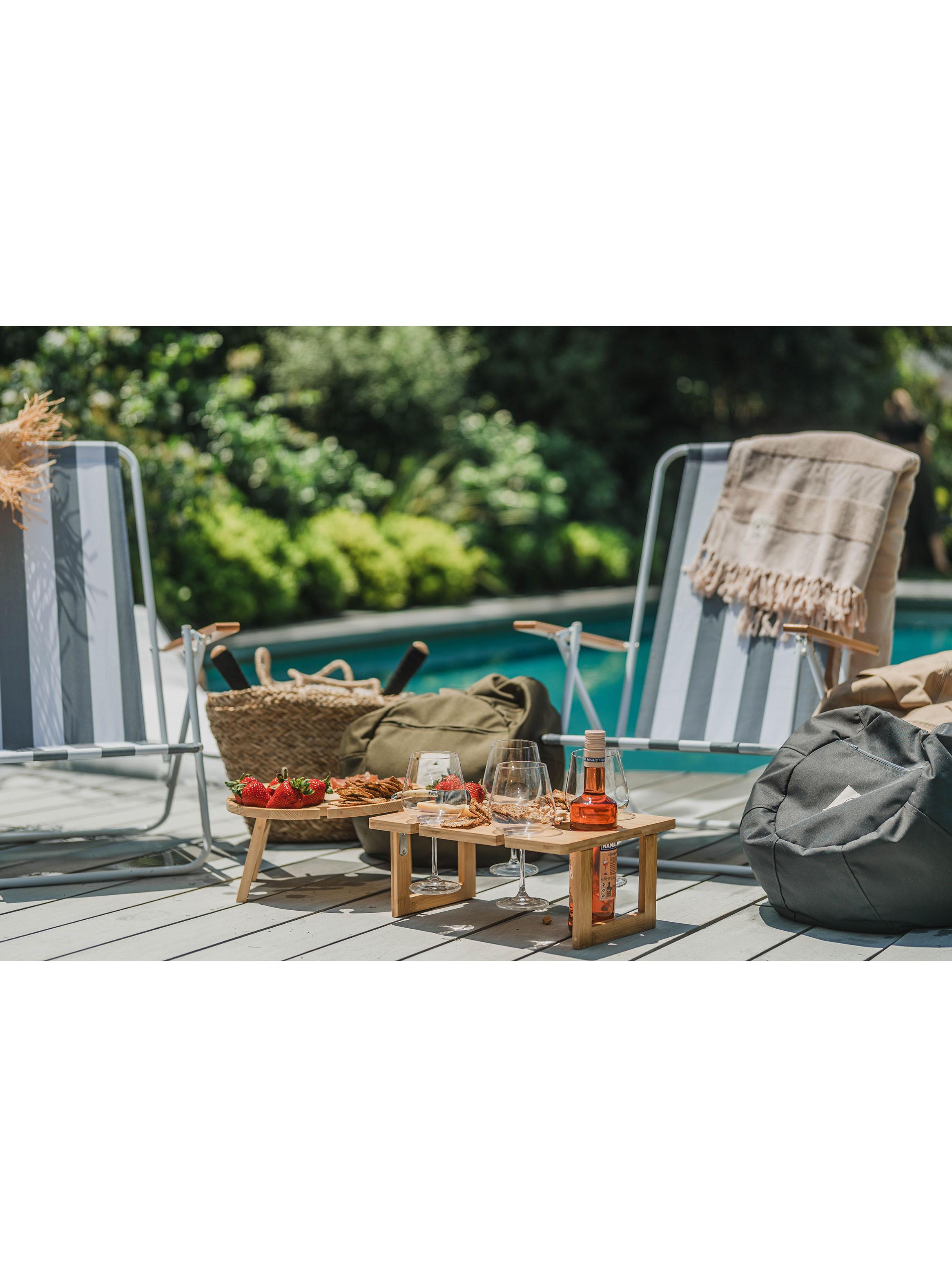 Silla de Playa Confort Azul Líneas-4