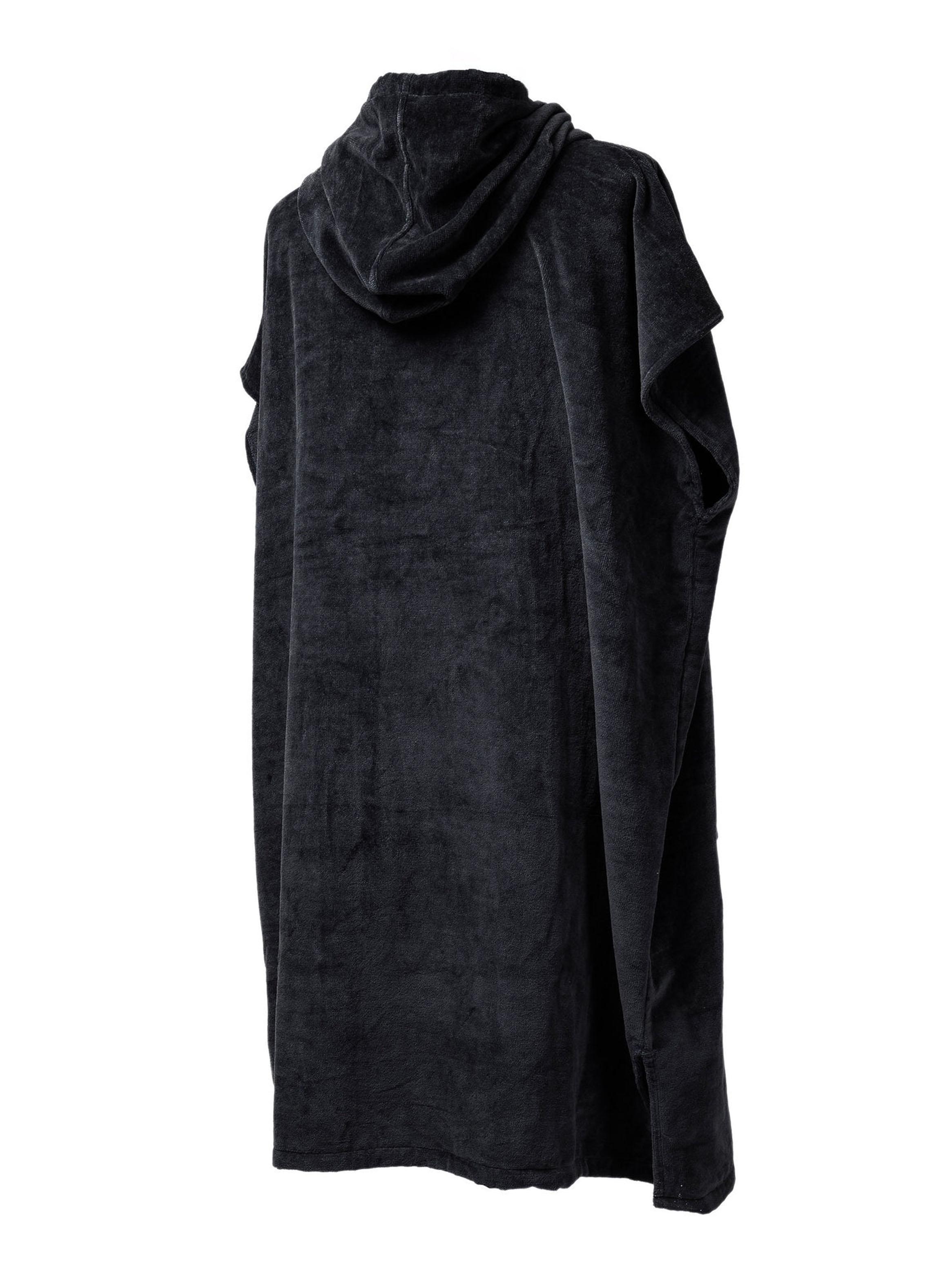 Poncho Toalla Classic Negro L Algodón-3