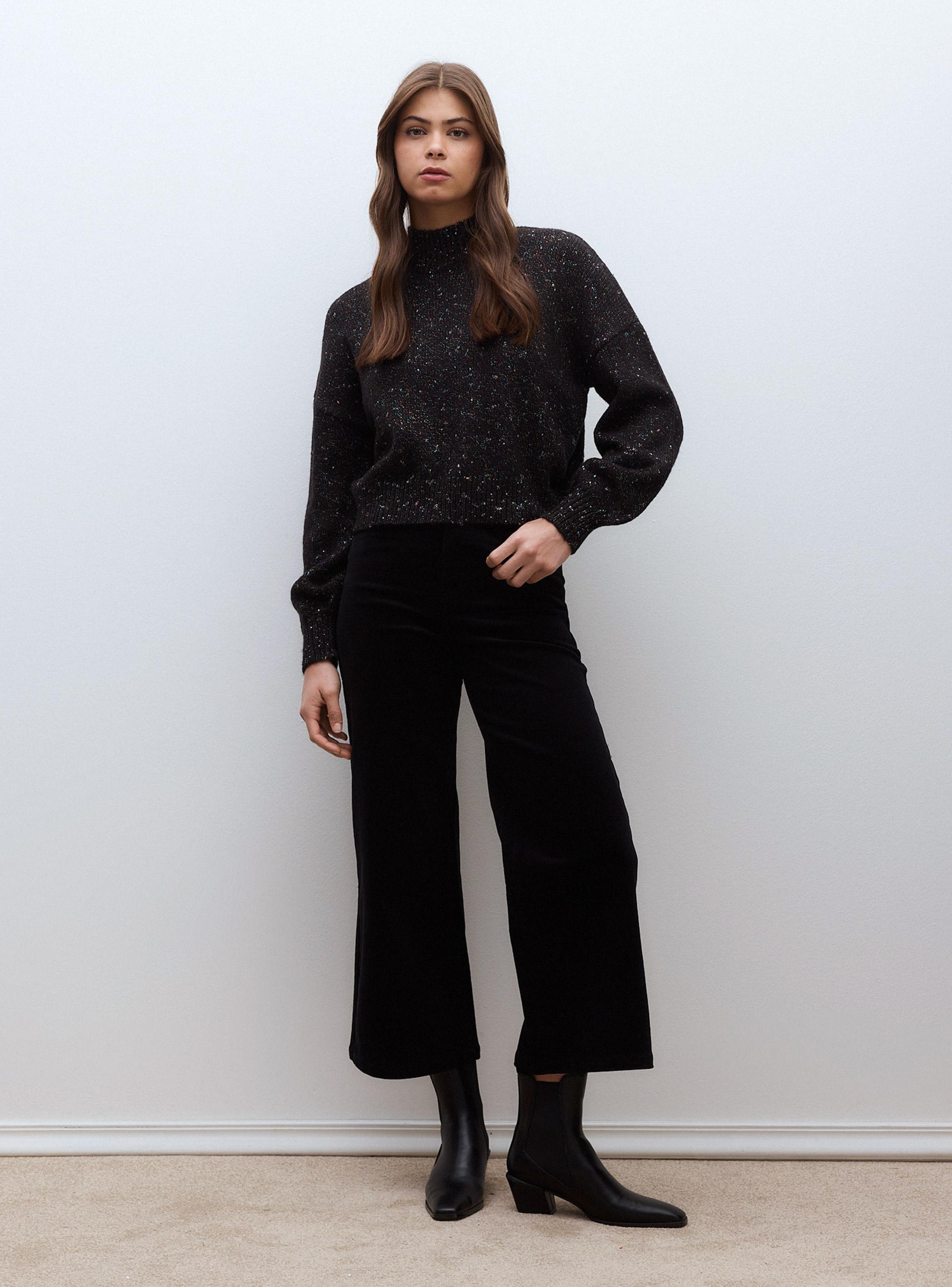 Sweater Manga Globo con Cuello Alto y Lurex Multicolor-4