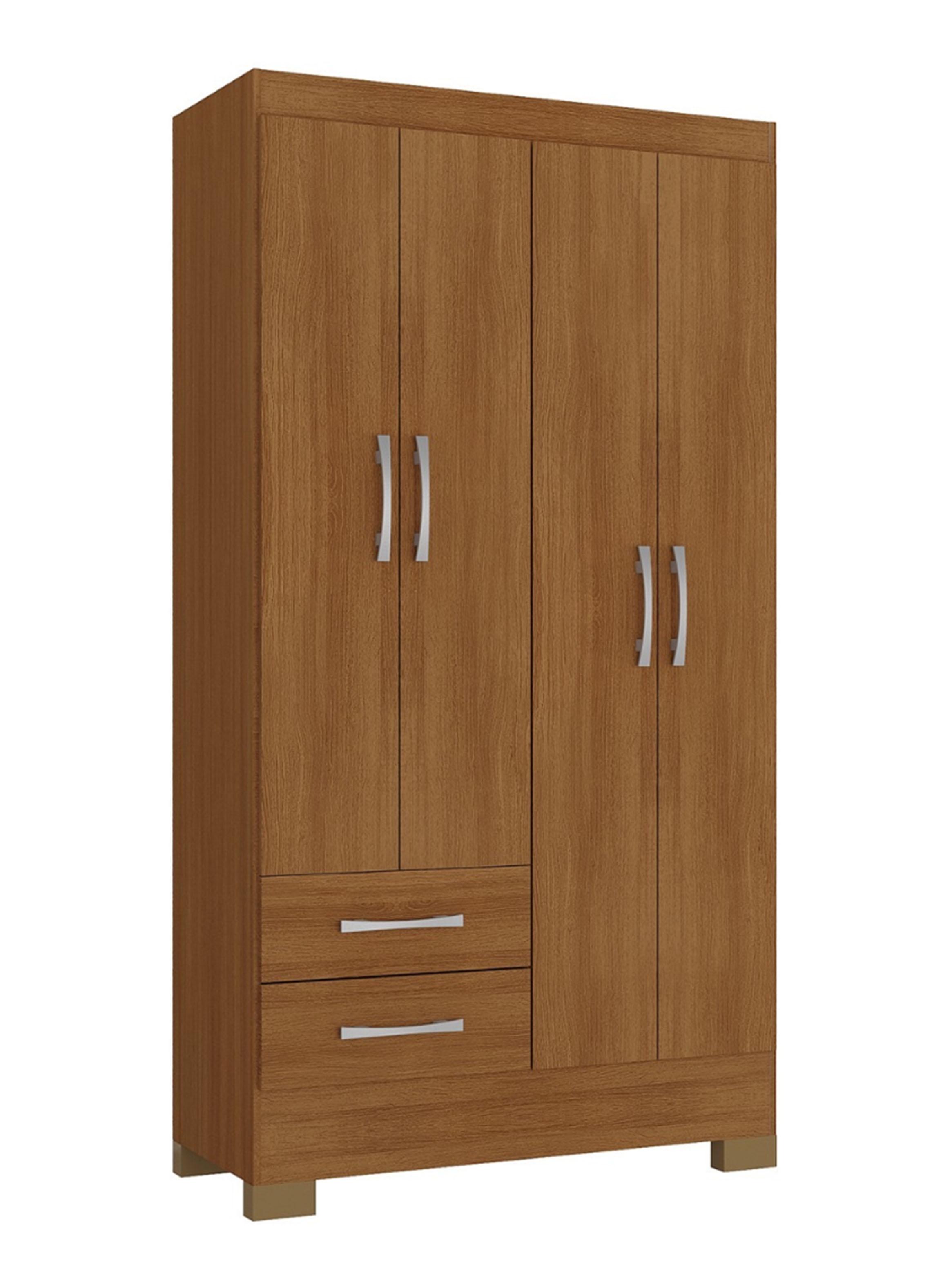 Clóset de 4 Puertas + 2 Cajones Color Canela Ro42Ci-0