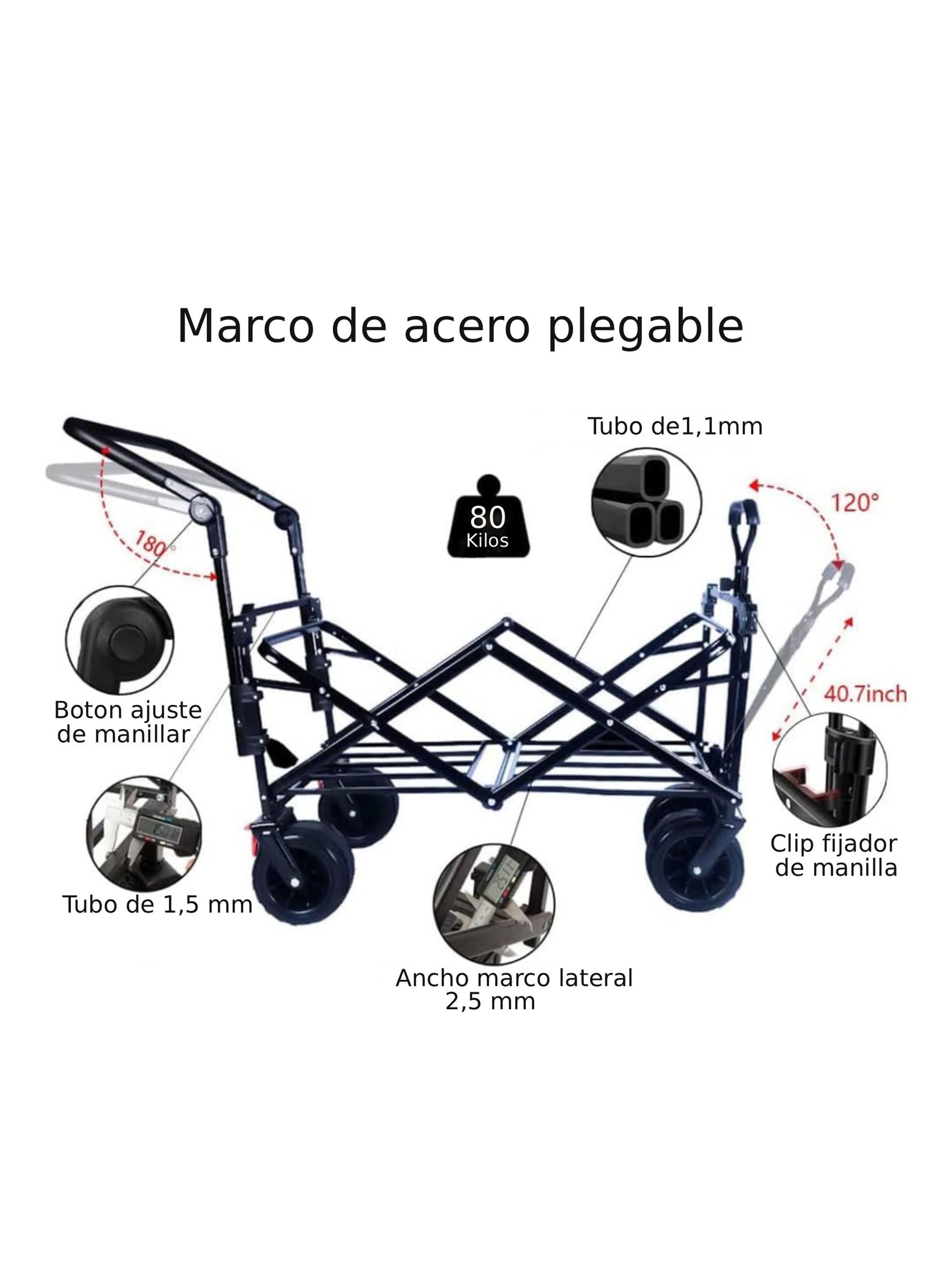 Carro de Arrastre Wagon Plegable Azul-5