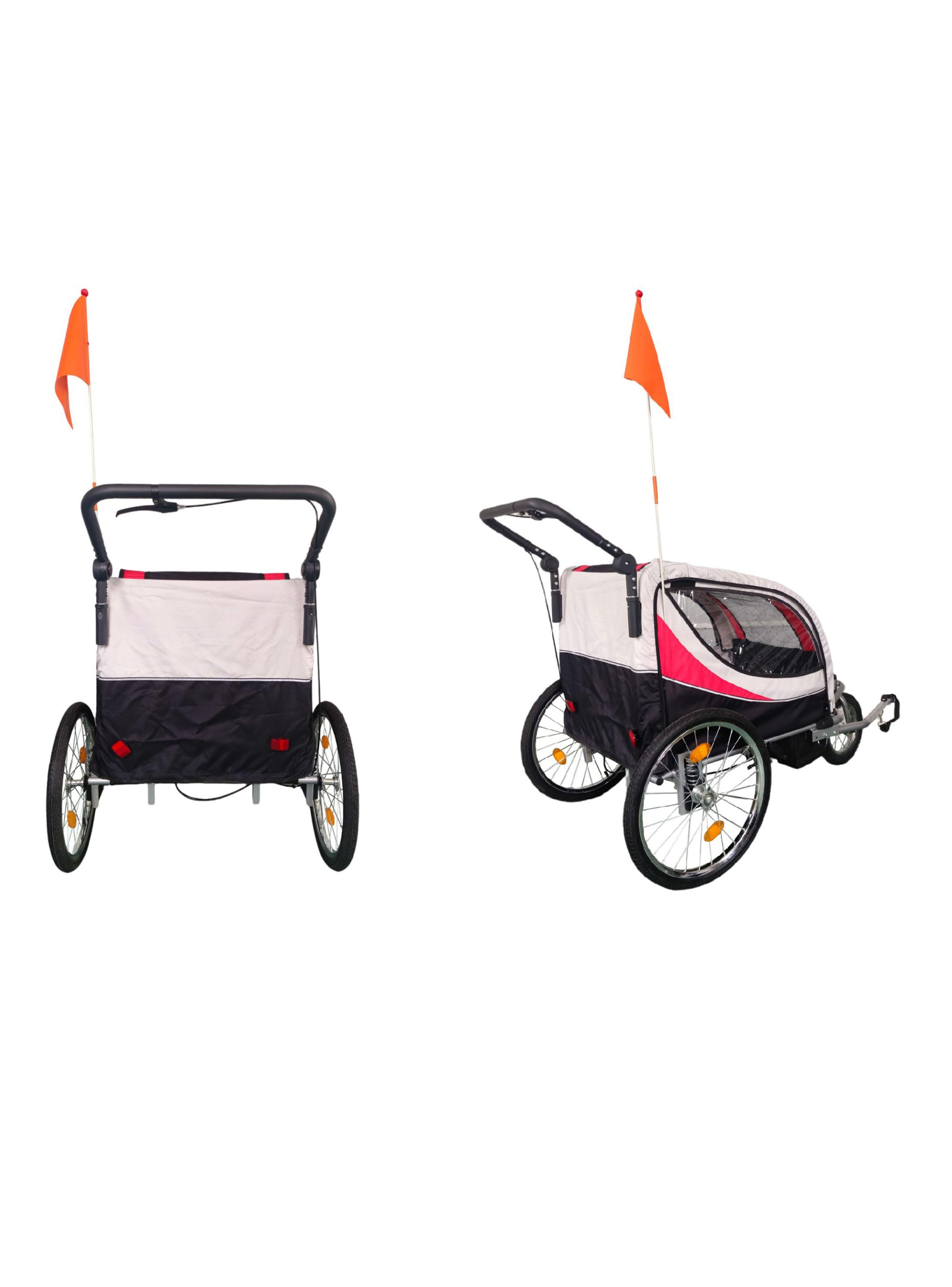 Carro Jogger Baby Trailer Duplex Rojo-3