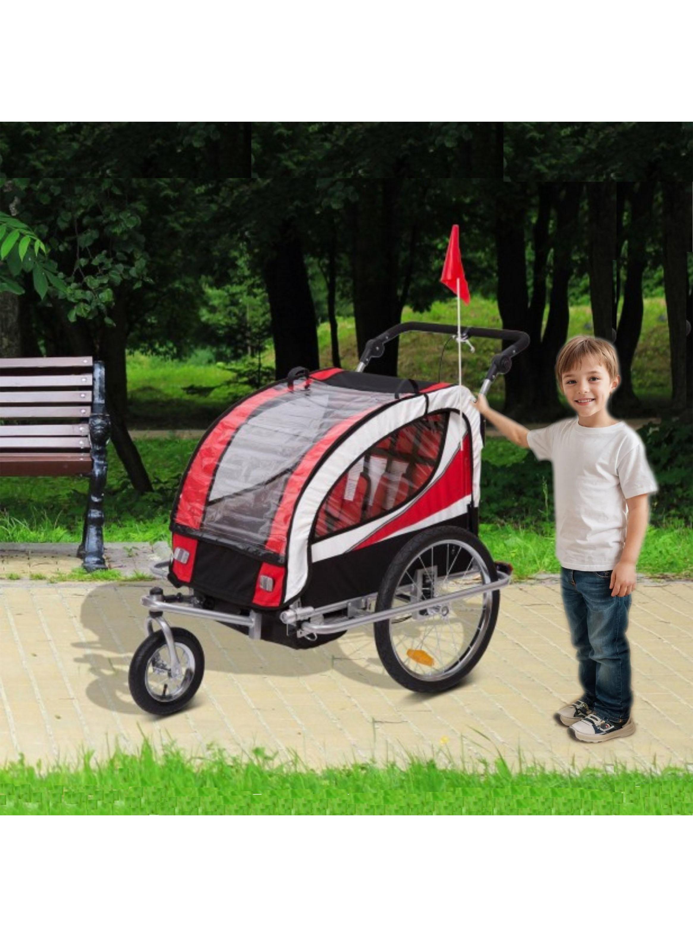 Carro Jogger Baby Trailer Duplex Rojo-5