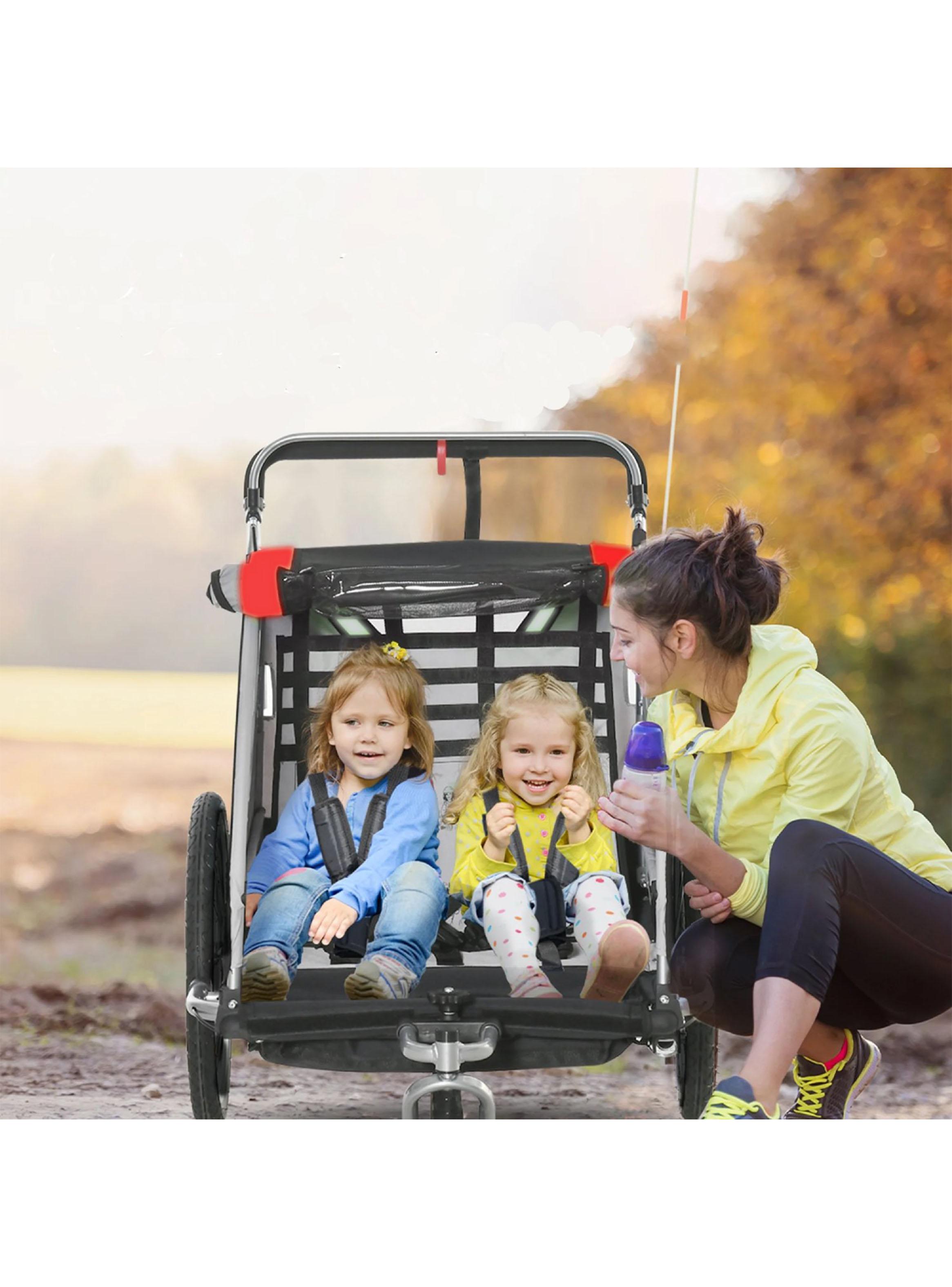 Carro Jogger Baby Trailer Duplex Rojo-4