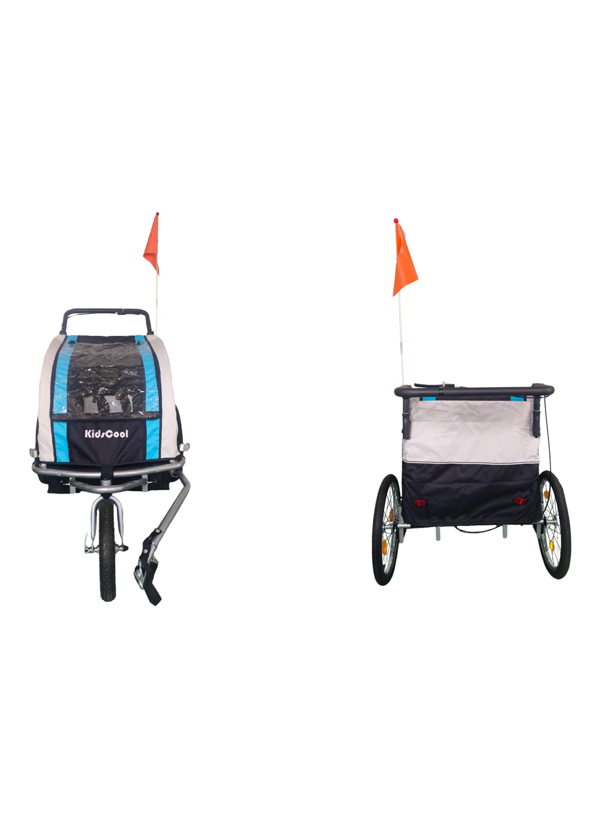 Carro Jogger Baby Trailer Duplex Azul-4