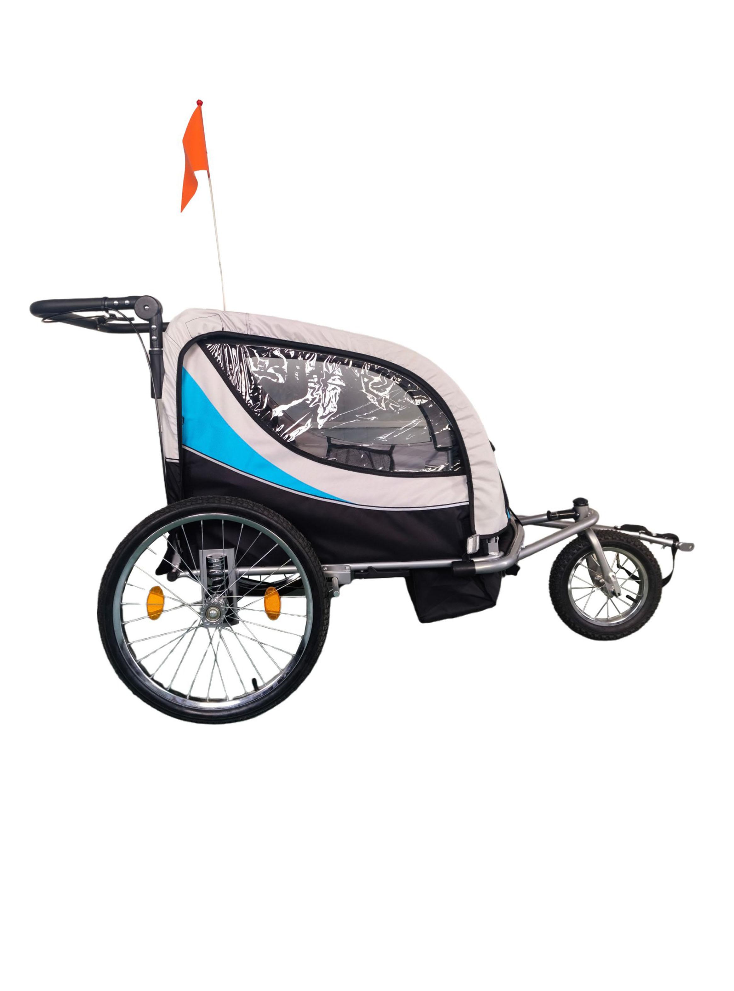 Carro Jogger Baby Trailer Duplex Azul-2
