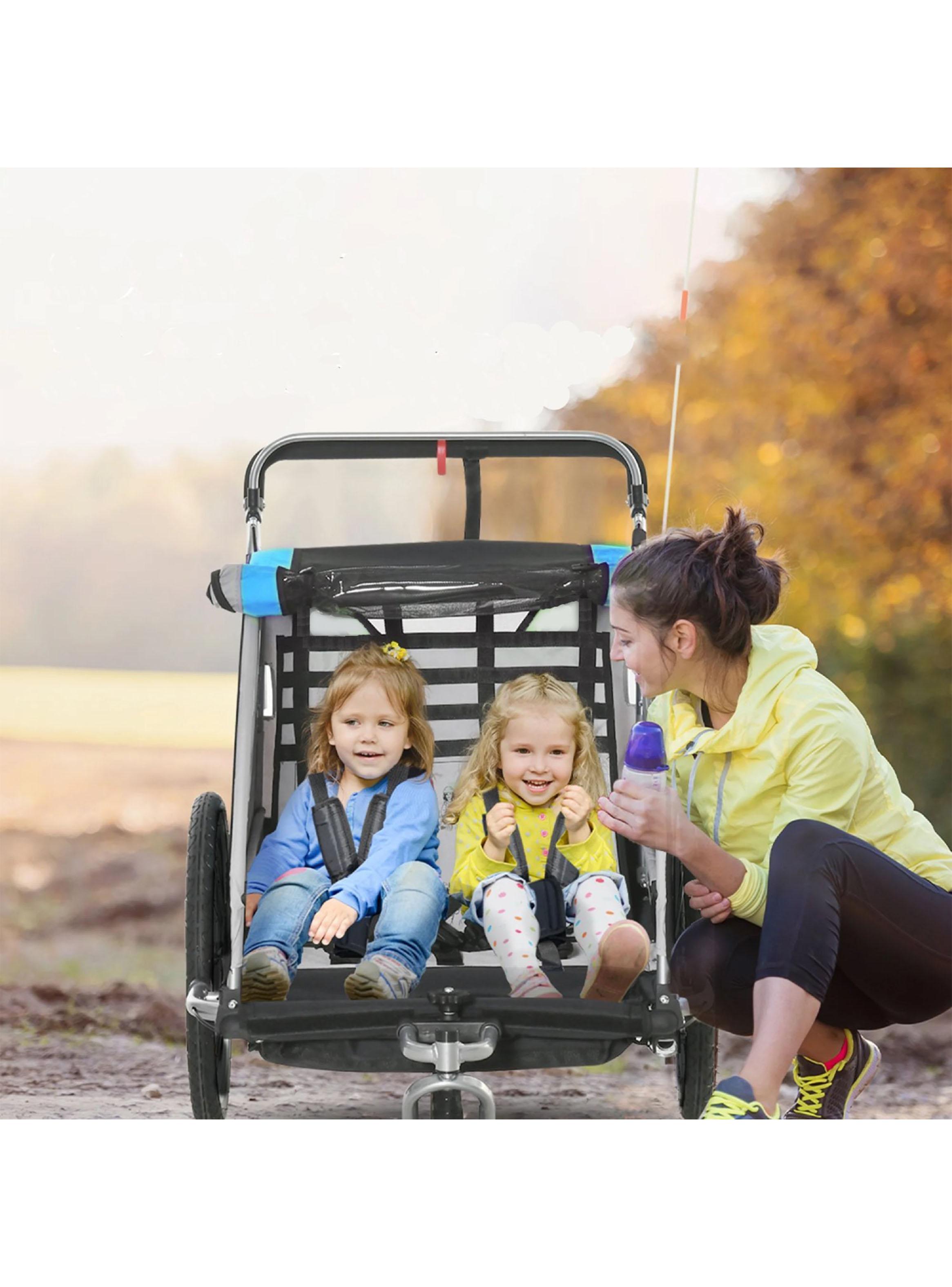 Carro Jogger Baby Trailer Duplex Azul-5