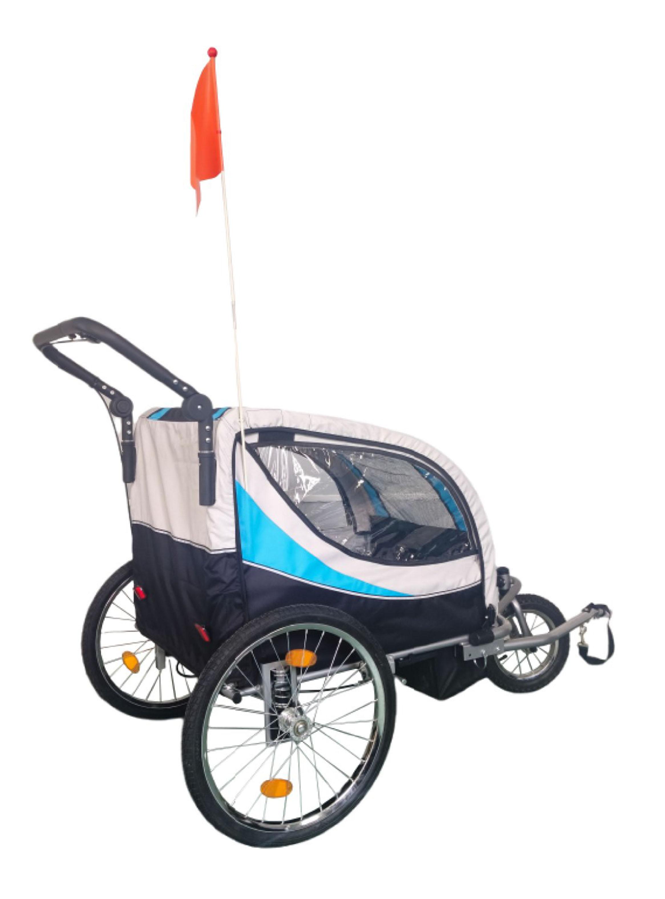Carro Jogger Baby Trailer Duplex Azul-3