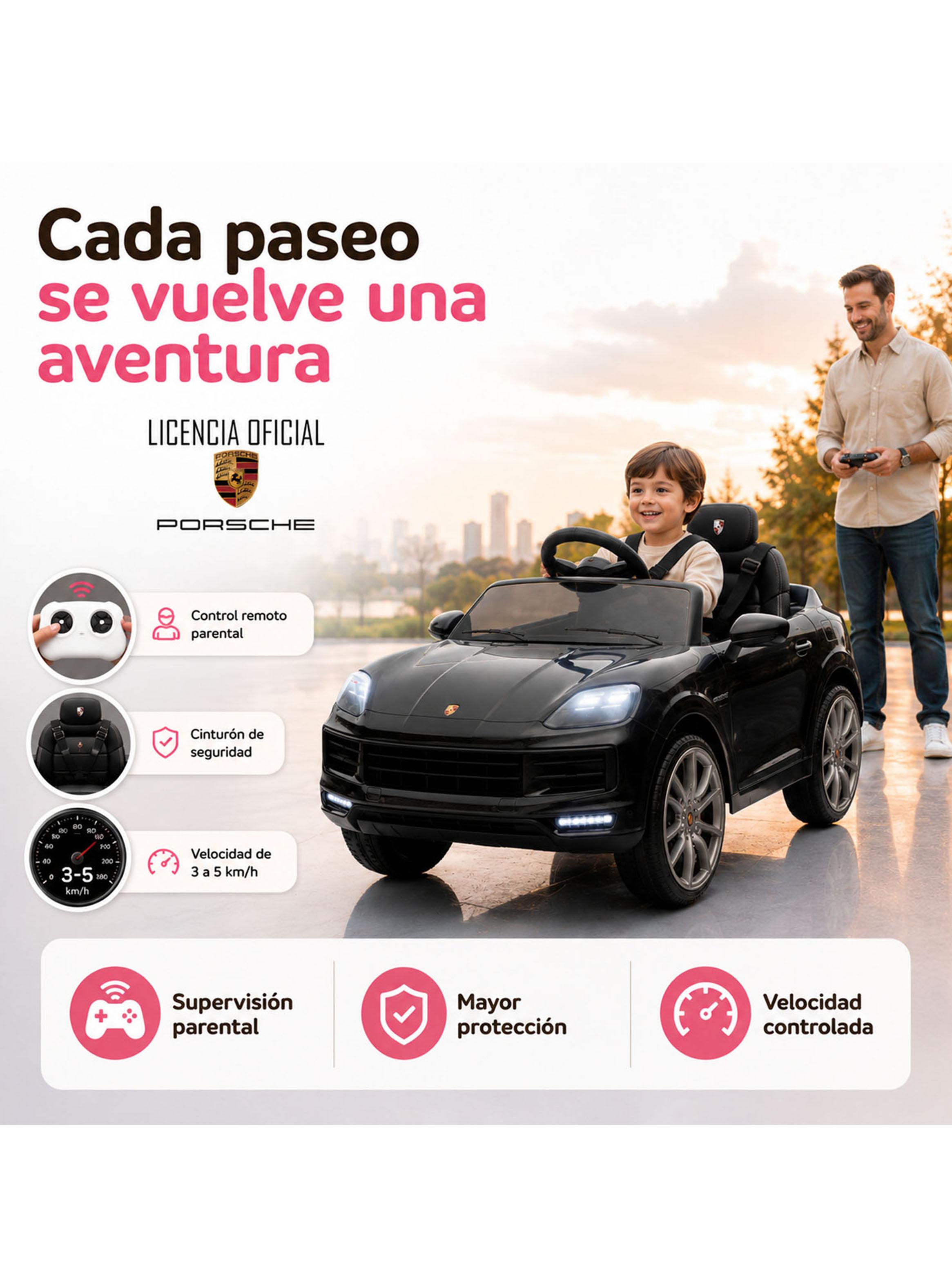Auto a Batería Porsche Cayenne 12v 2 Motores Negro-3