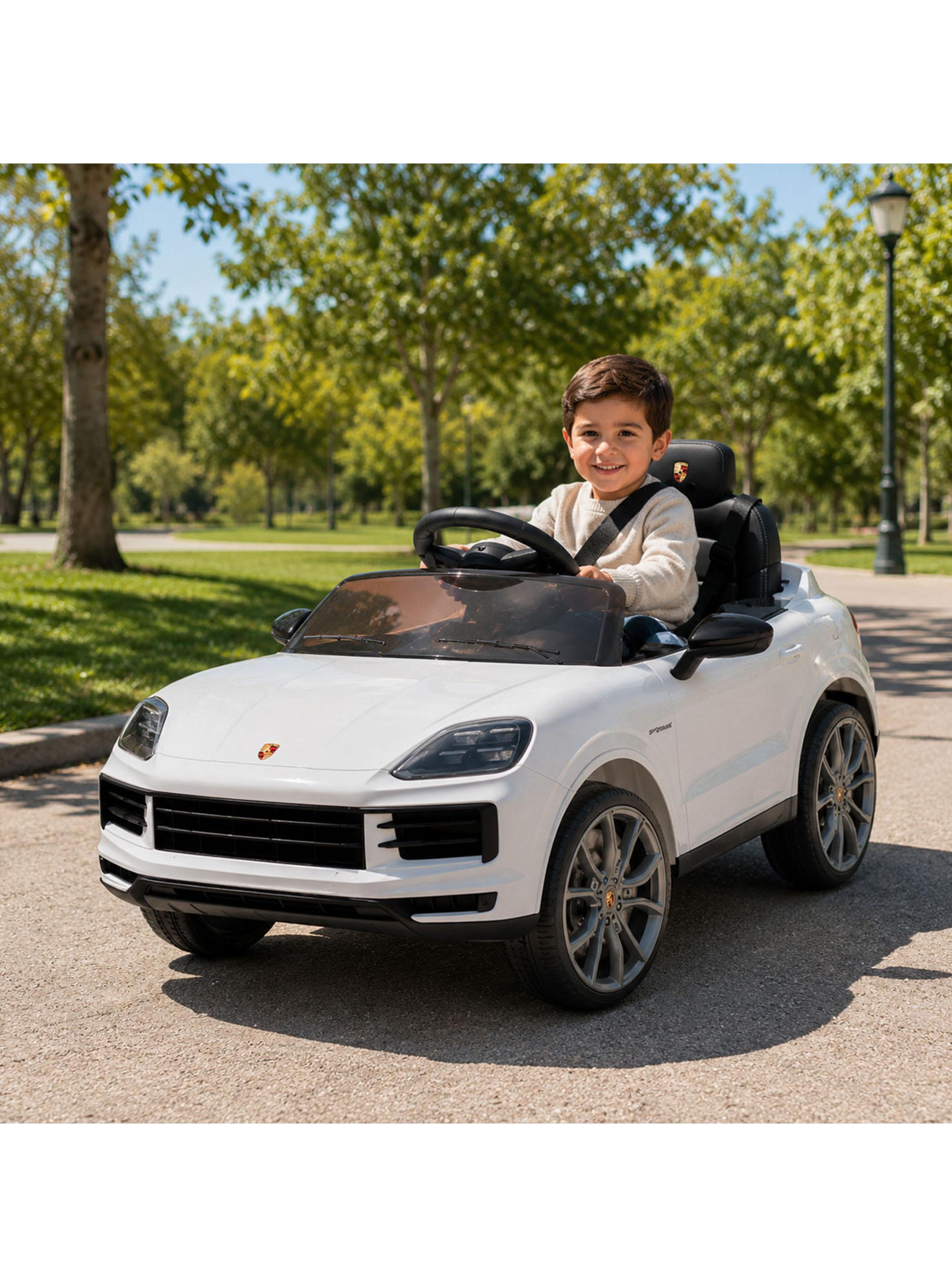 Auto a Batería Porsche Cayenne 12v 2 Motores Blanco-5