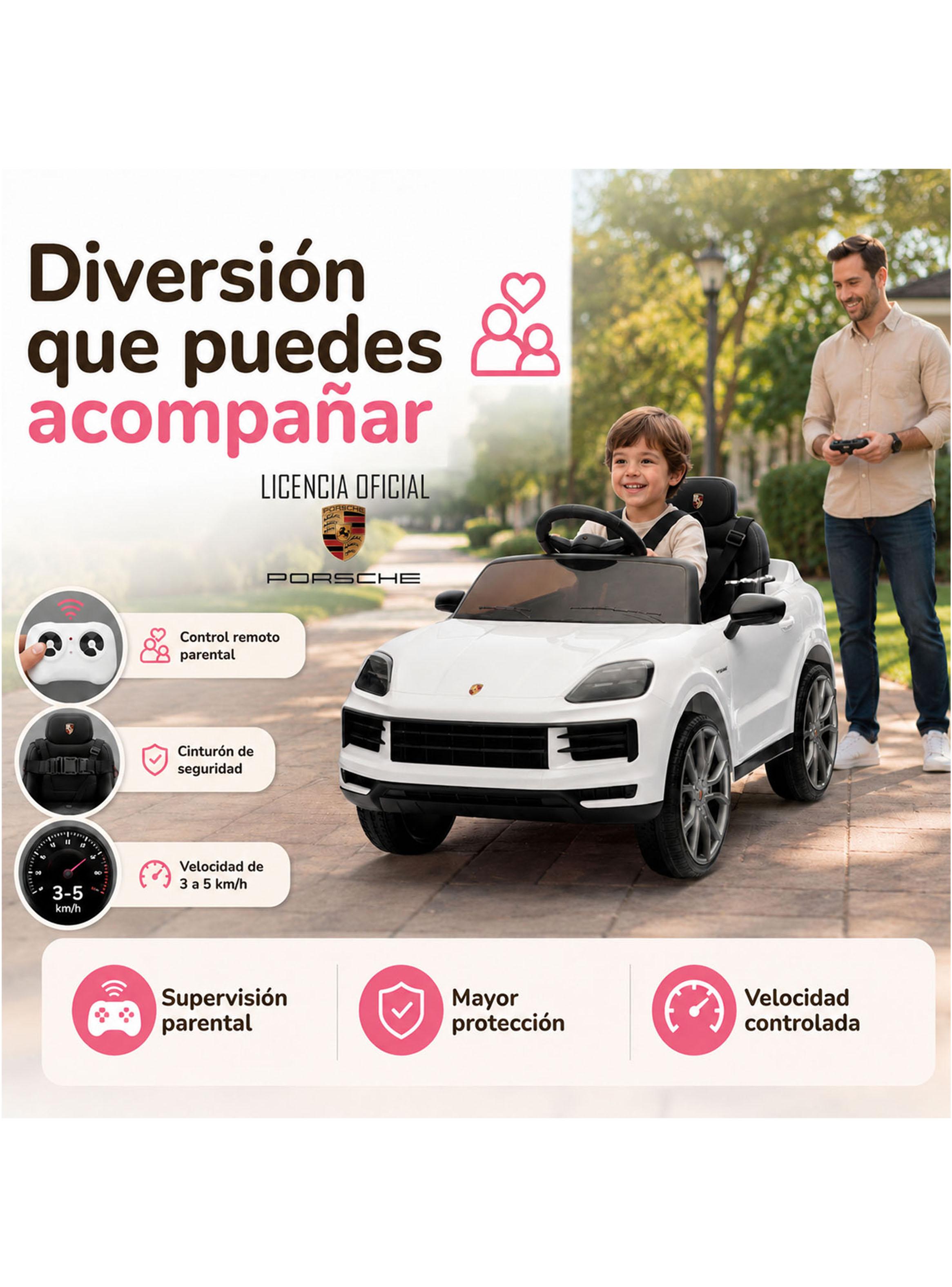Auto a Batería Porsche Cayenne 12v 2 Motores Blanco-3