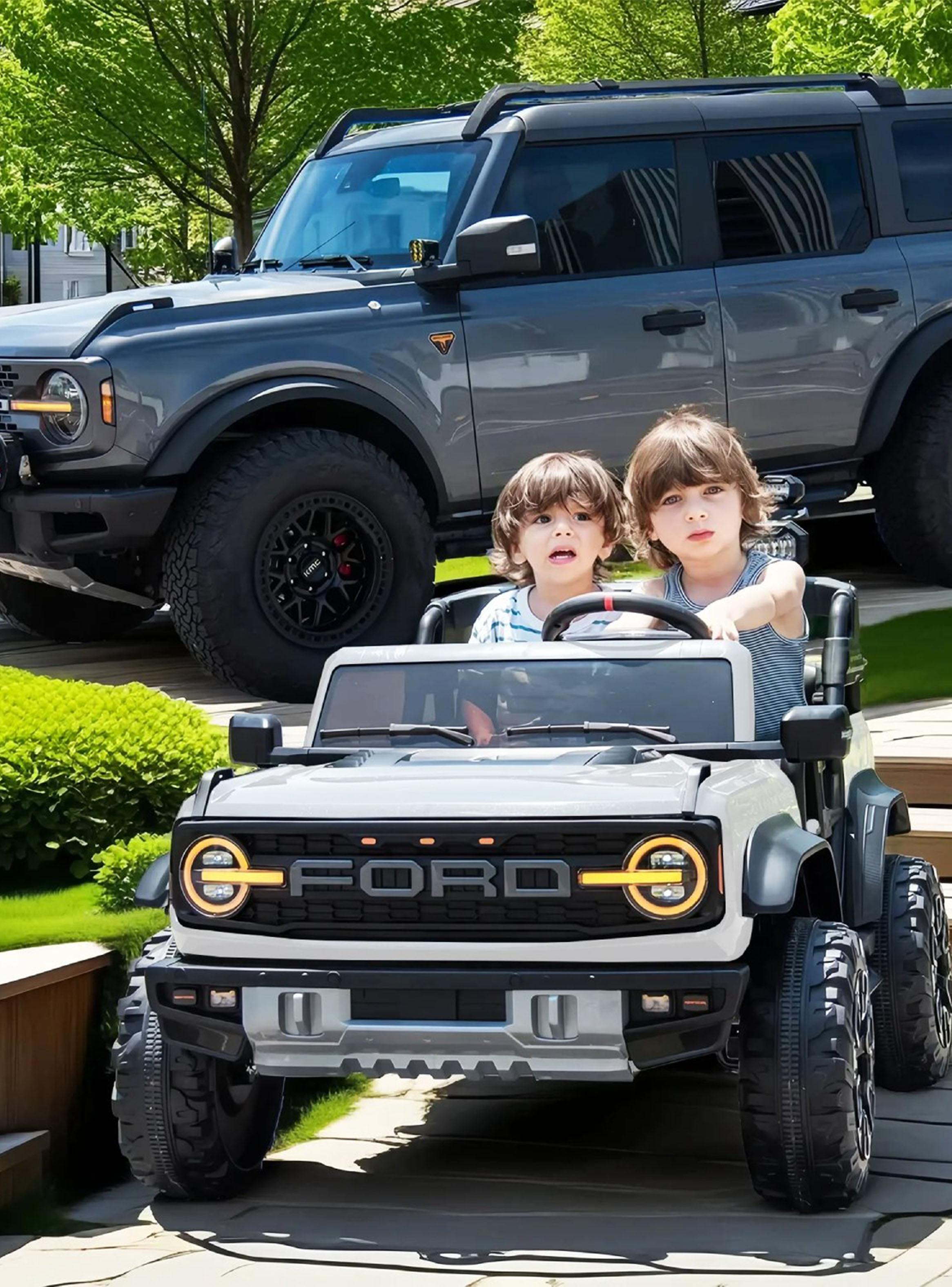 Auto Bateria Ford Bronco Raptor 12v 2 Motores Blanco-6