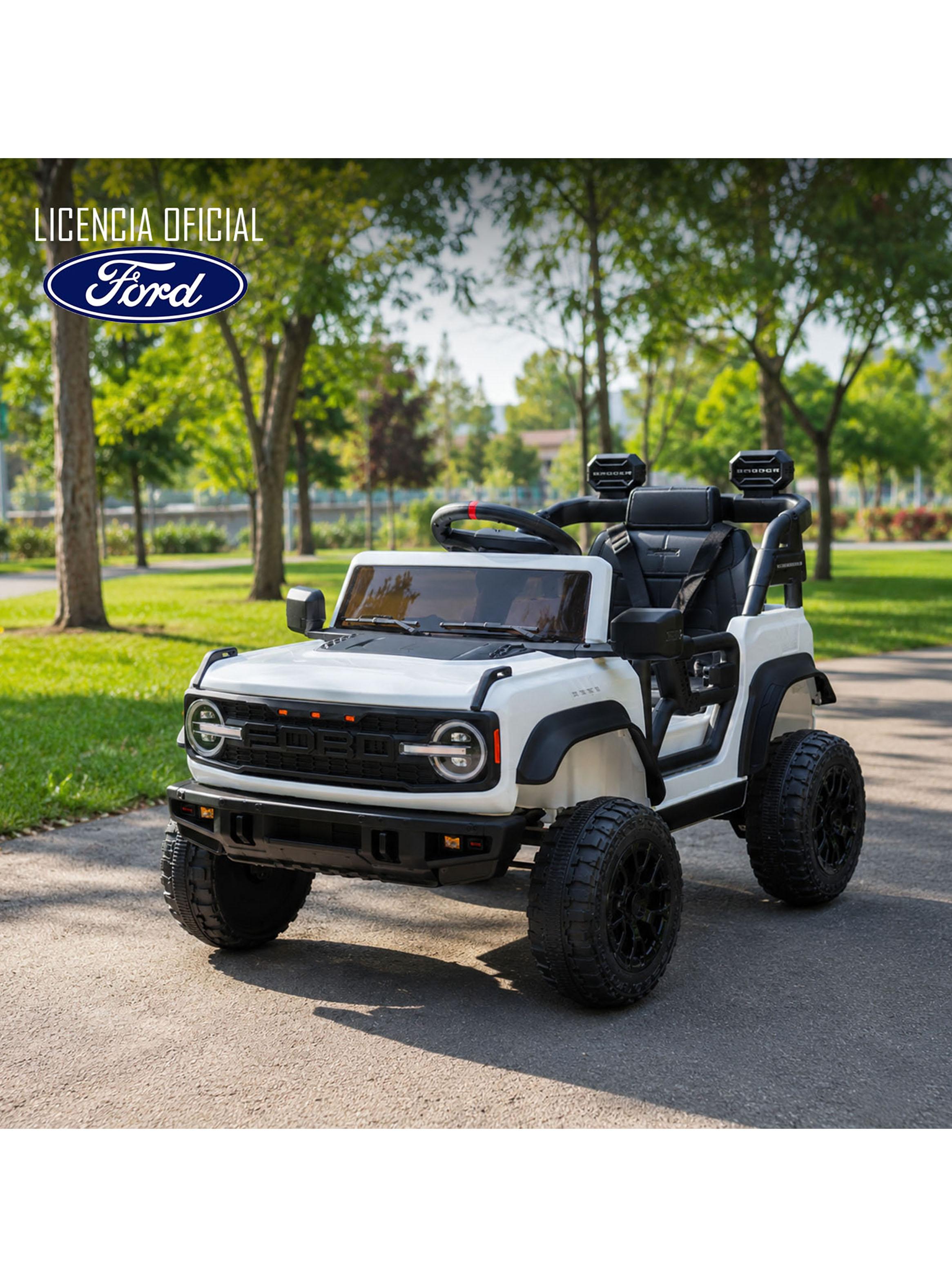 Auto Bateria Ford Bronco Raptor 12v 2 Motores Blanco-6