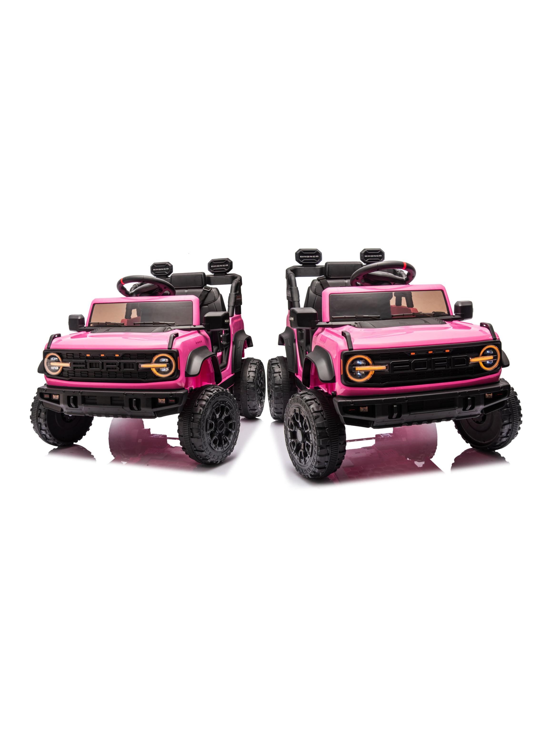 Auto Batería Ford Bronco Raptor 12v 2 Motores Rosado-3