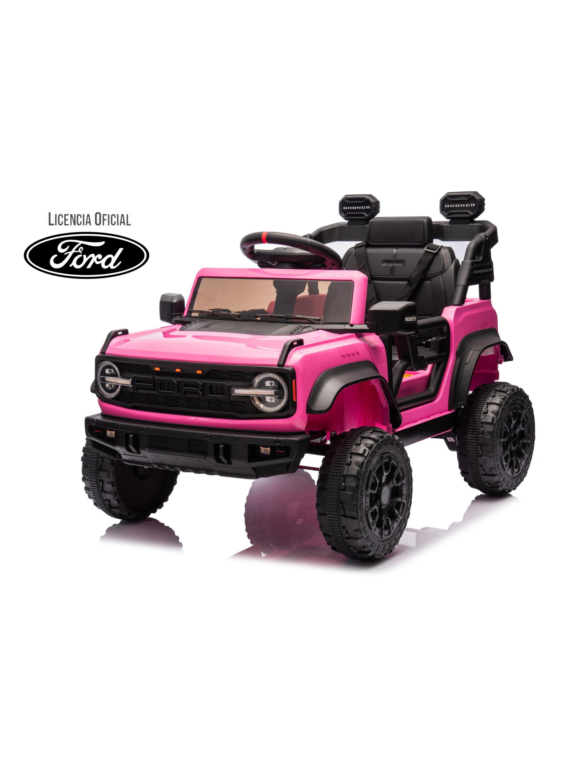 Auto Batería Ford Bronco Raptor 12v 2 Motores Rosado-2