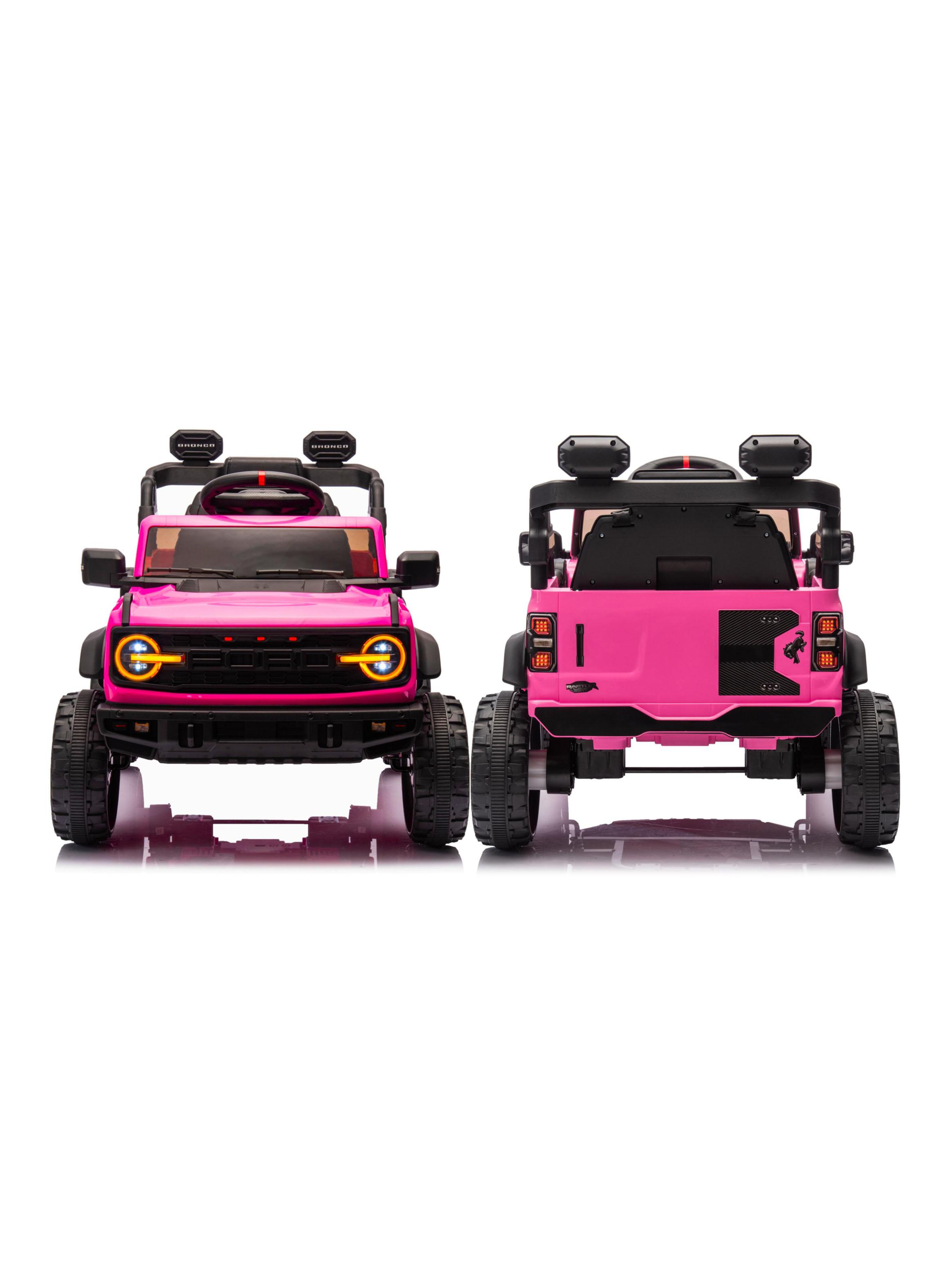 Auto Batería Ford Bronco Raptor 12v 2 Motores Rosado-4