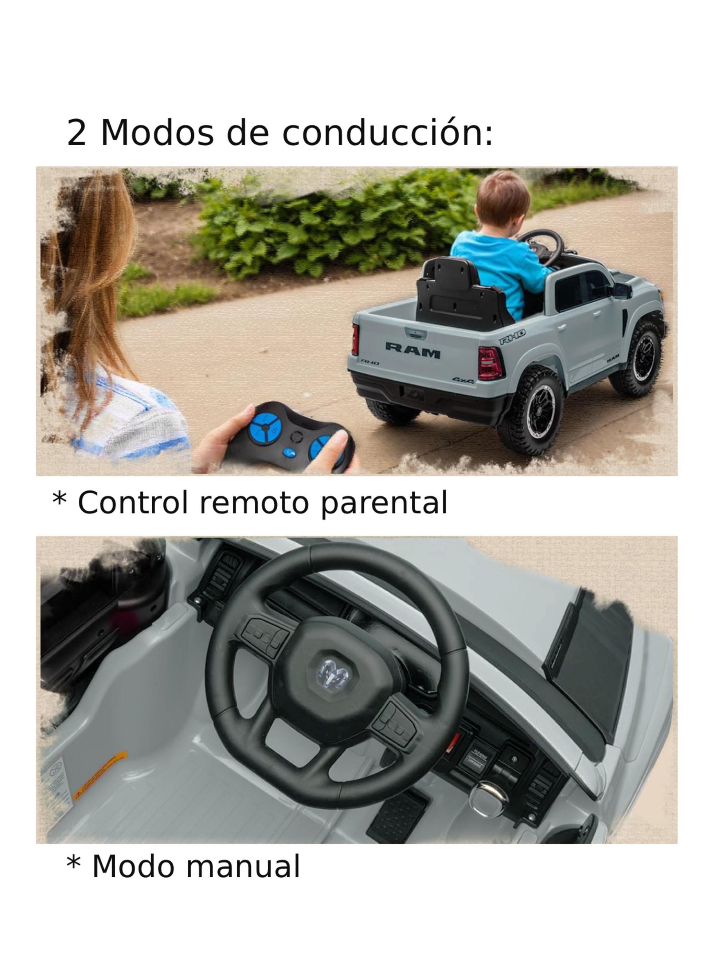 Auto a Batería Ram 1500 RHO Super Truck 12v 2 Motores Gris-5