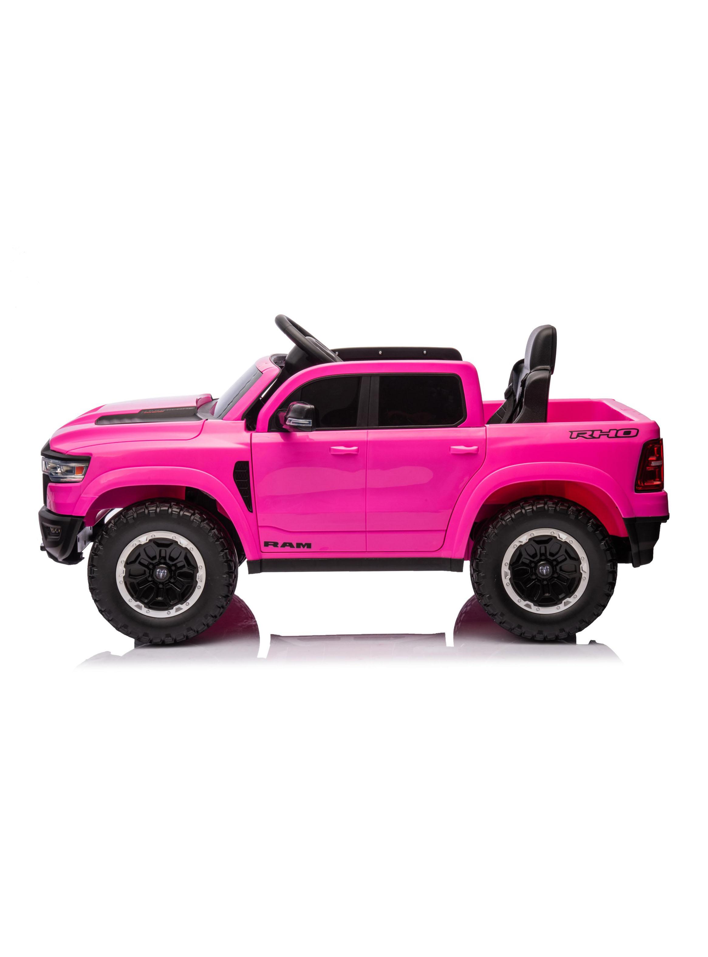 Auto a Batería Ram 1500 RHO Super Truck 12v 2 Motores Rosado-3