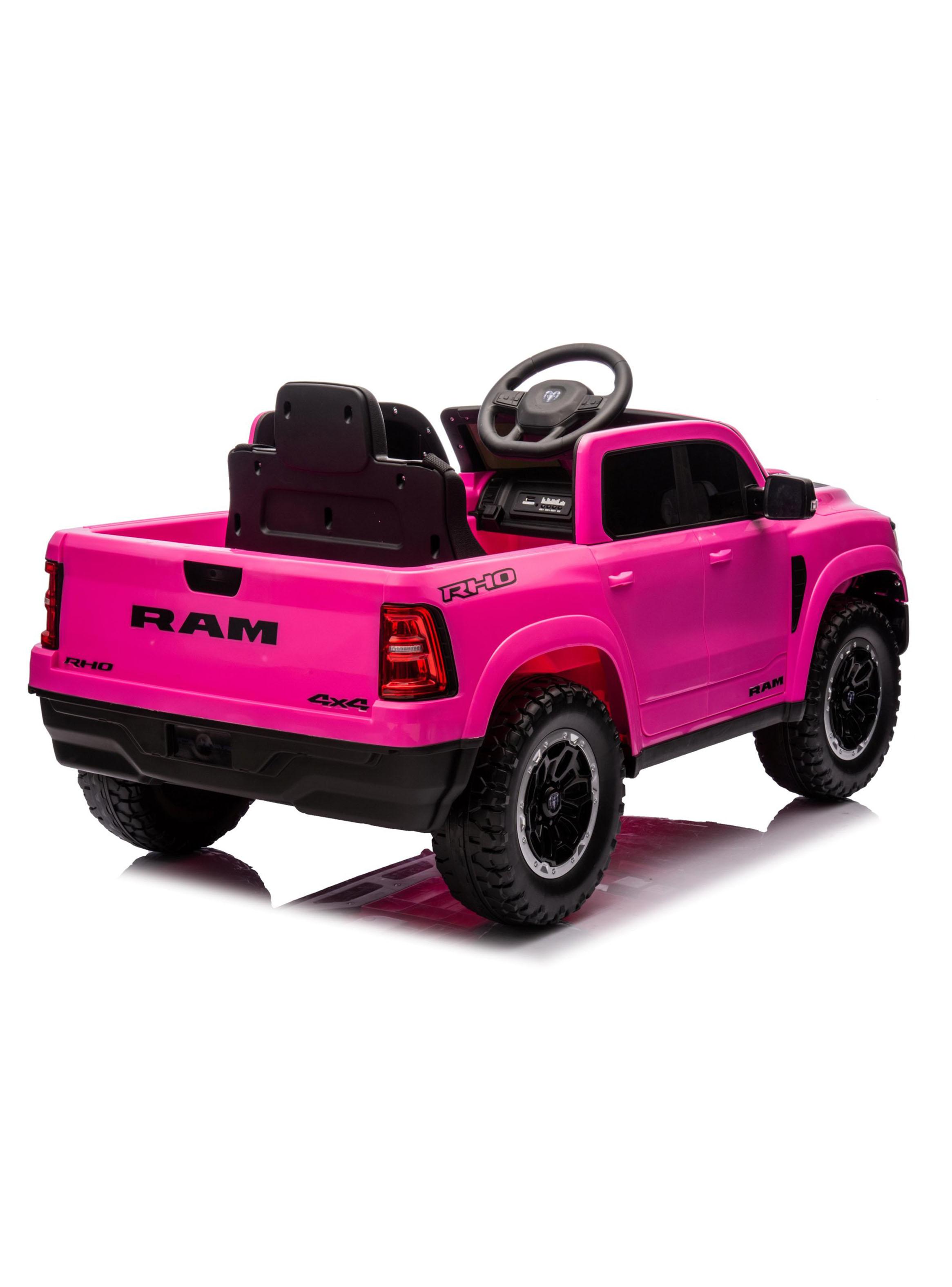 Auto a Batería Ram 1500 RHO Super Truck 12v 2 Motores Rosado-2