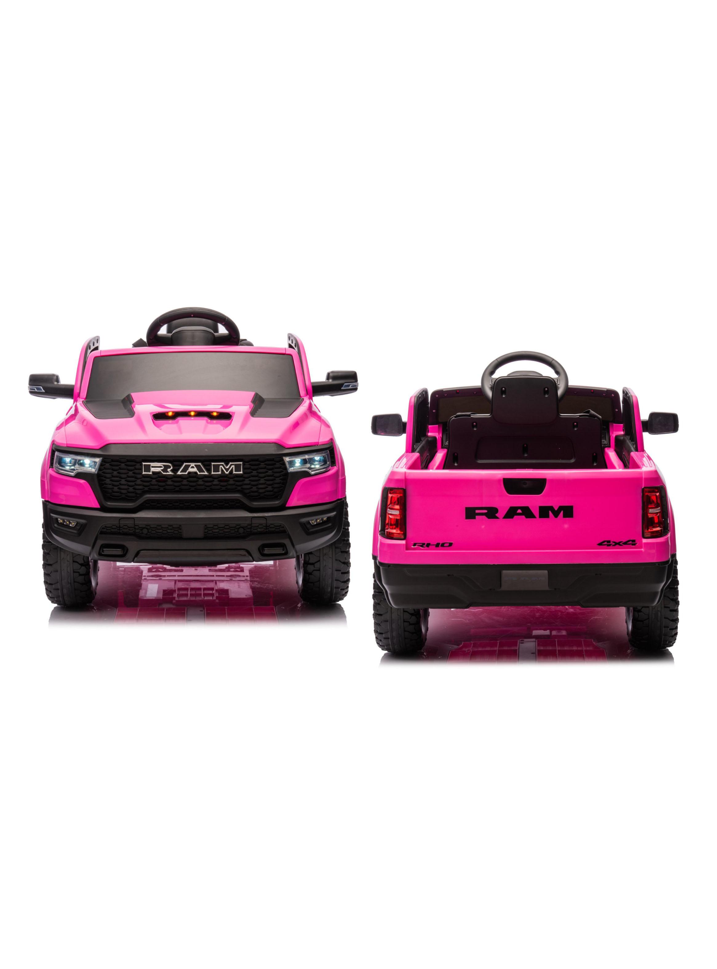 Auto a Batería Ram 1500 RHO Super Truck 12v 2 Motores Rosado-4