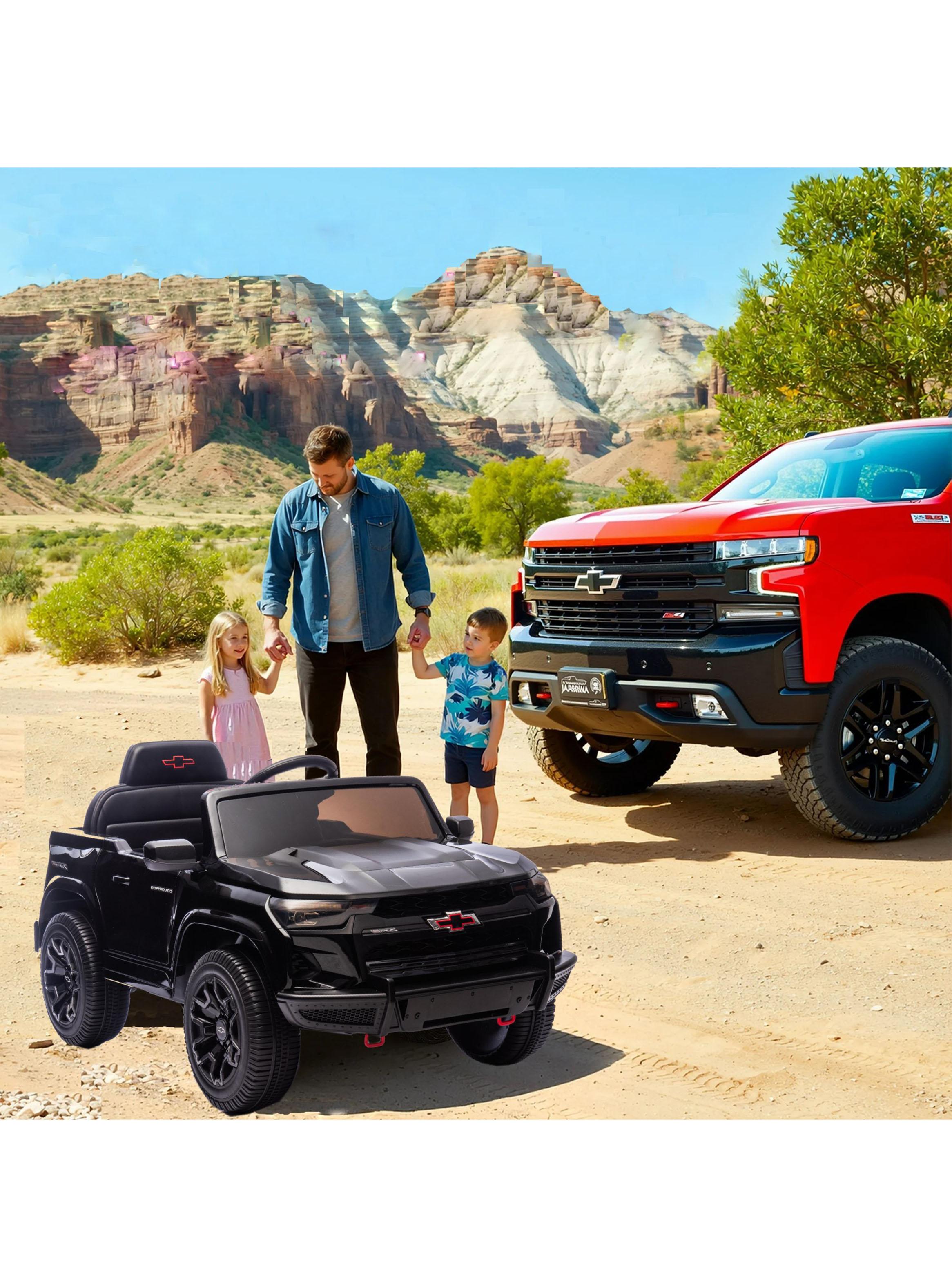 Auto a Batería Chevrolet Colorado 12v 2 Motores Negro-5