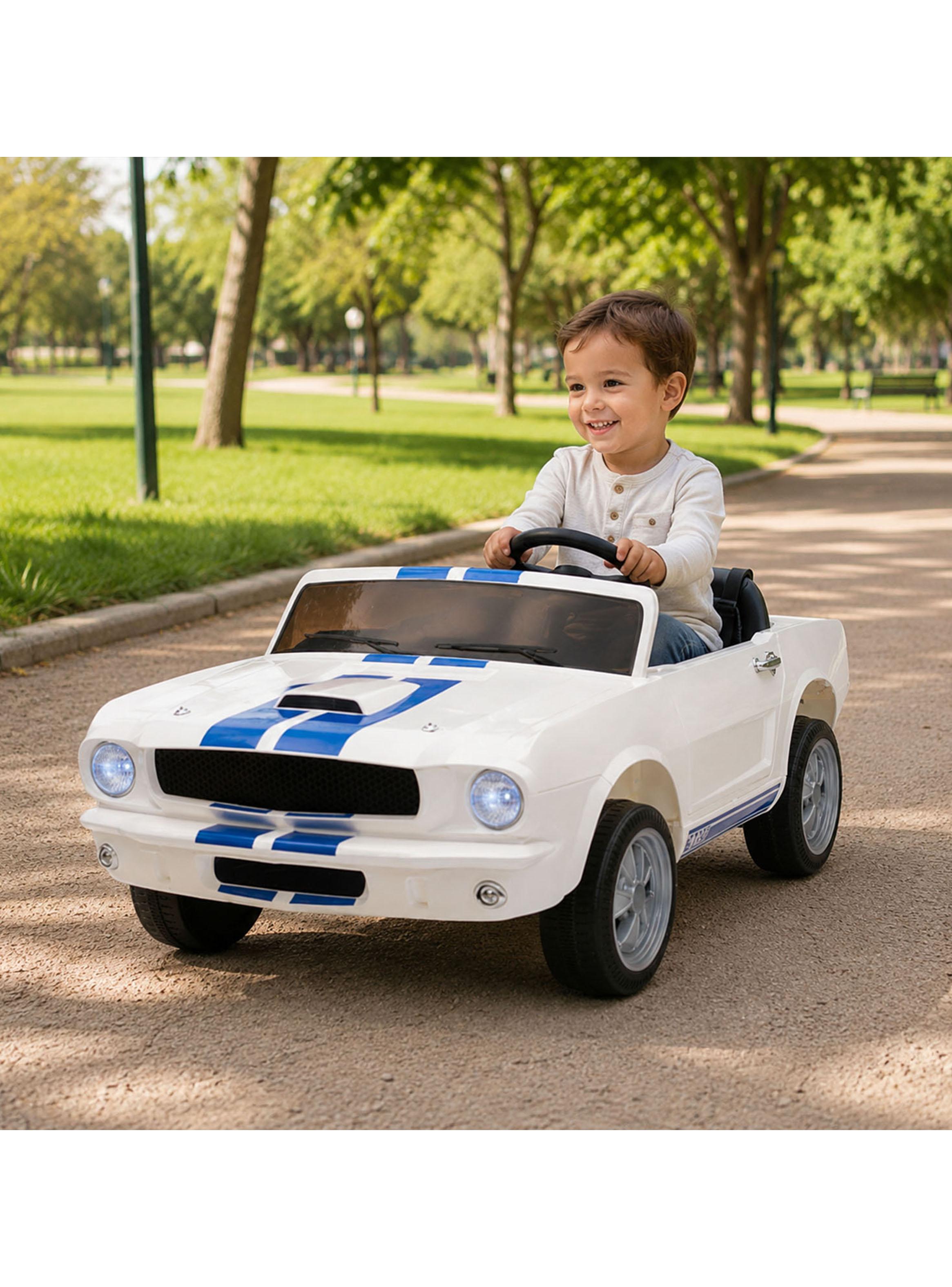Auto a Batería Shelby Gt350 12v 2 Motores Blanco-5
