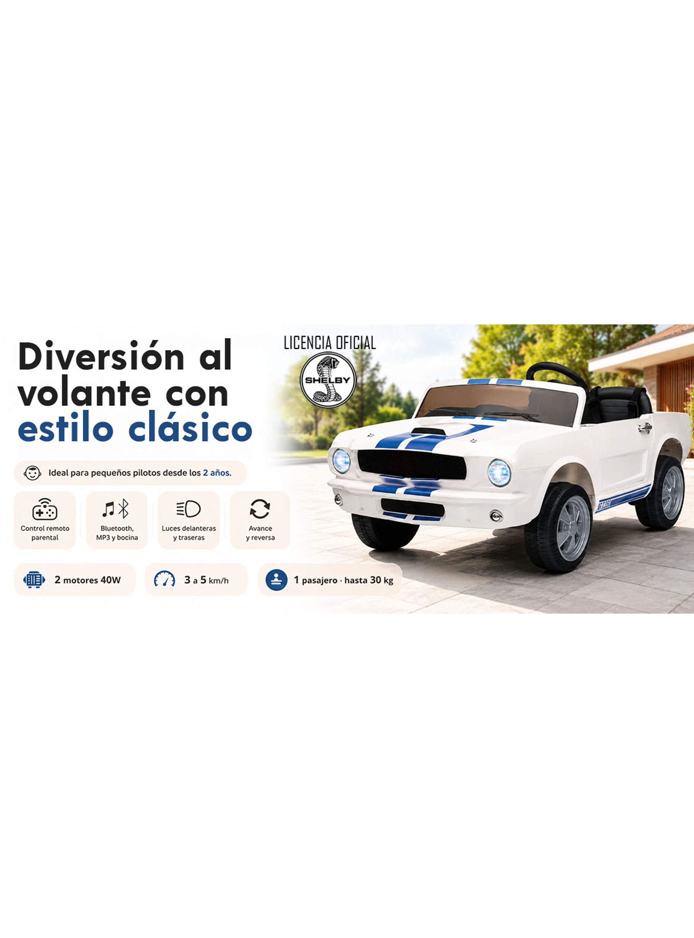 Auto a Batería Shelby Gt350 12v 2 Motores Blanco-3