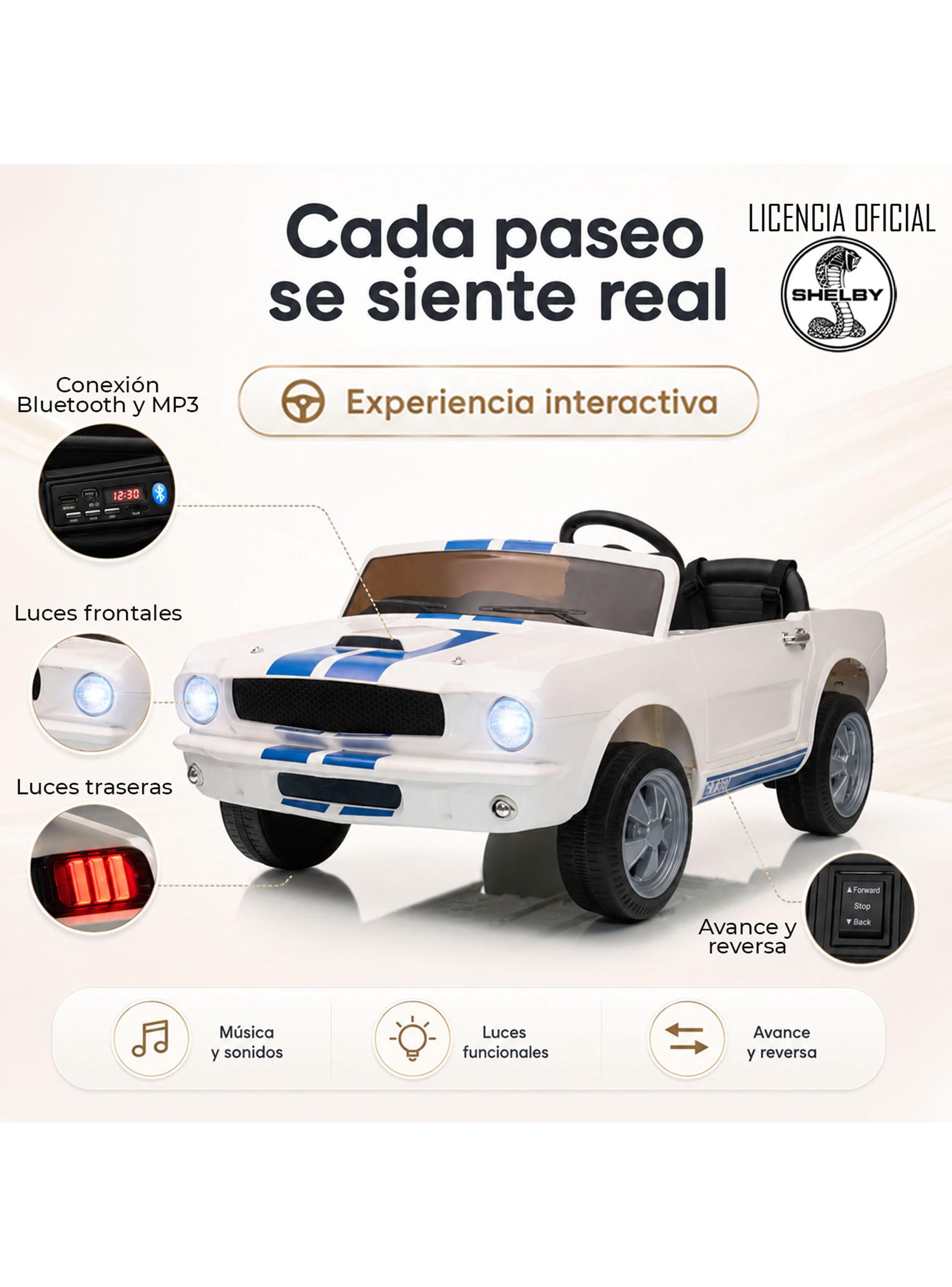 Auto a Batería Shelby Gt350 12v 2 Motores Blanco-4