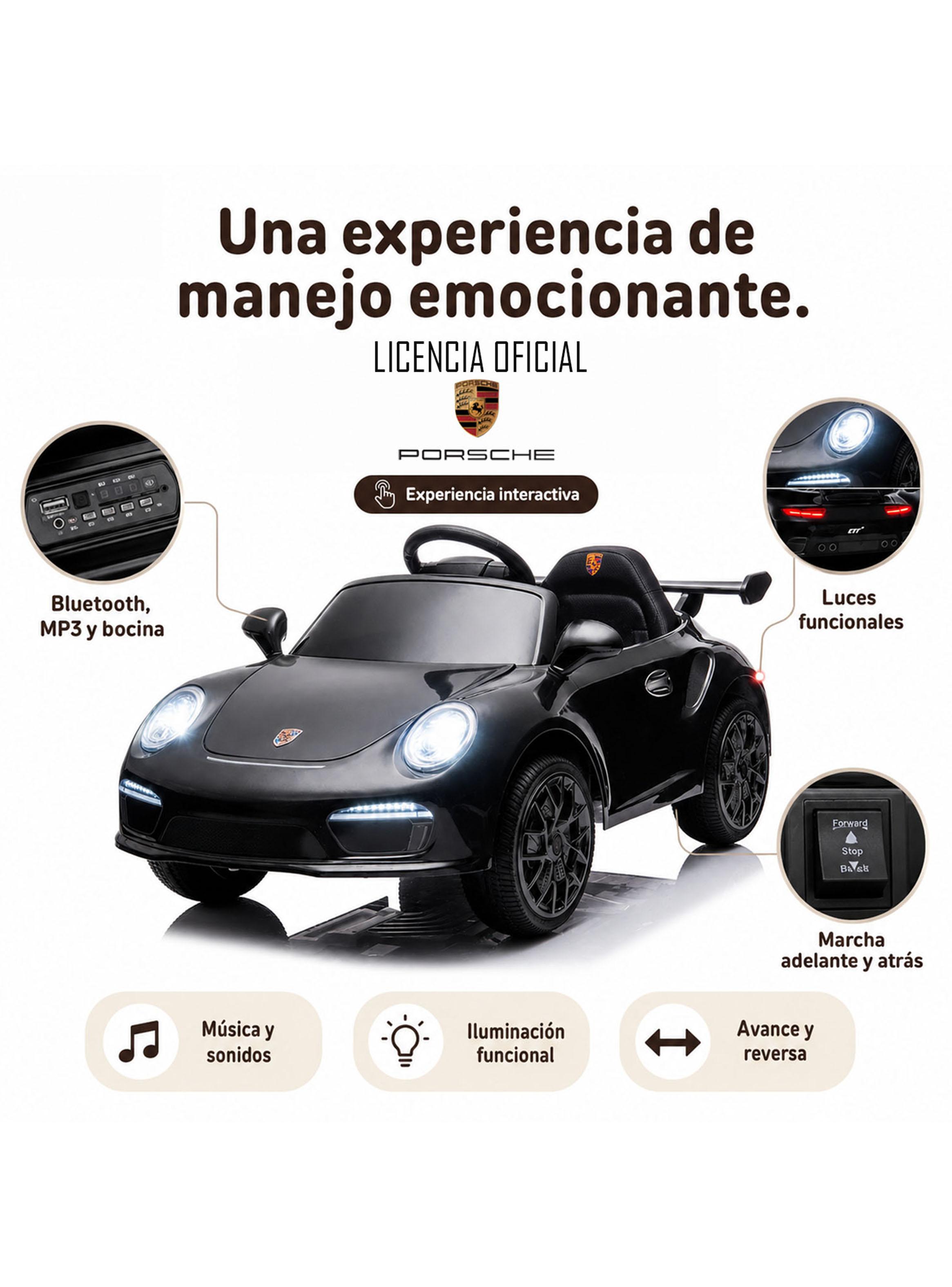 Auto a Batería Porsche 911 Ruf CTR3 12v 2 Motores Negro-4