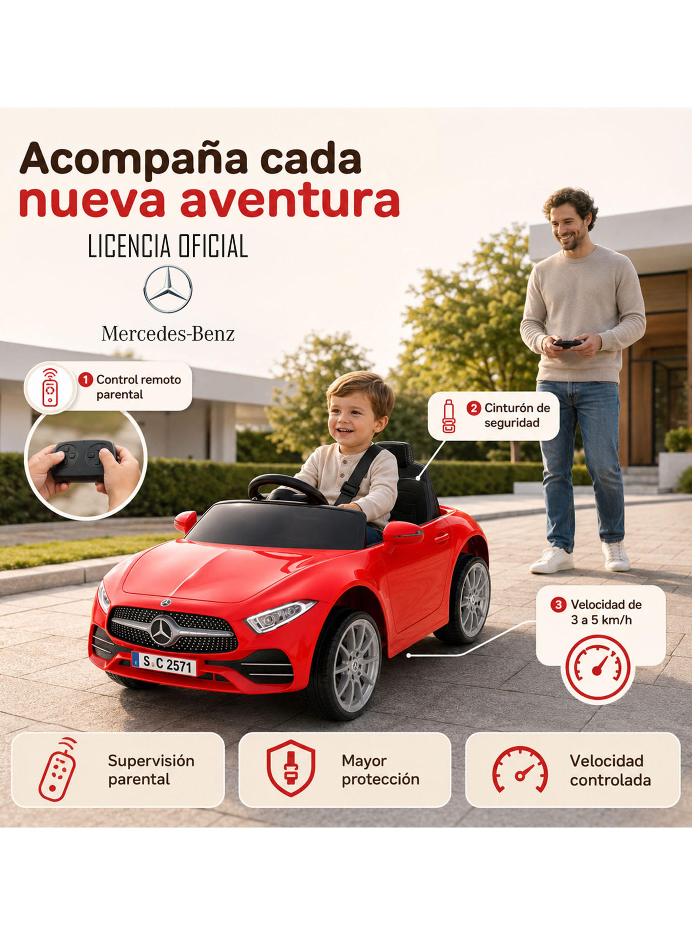 Auto a Batería Mercedes Benz Cls350 12v 2 Motores Rojo-2