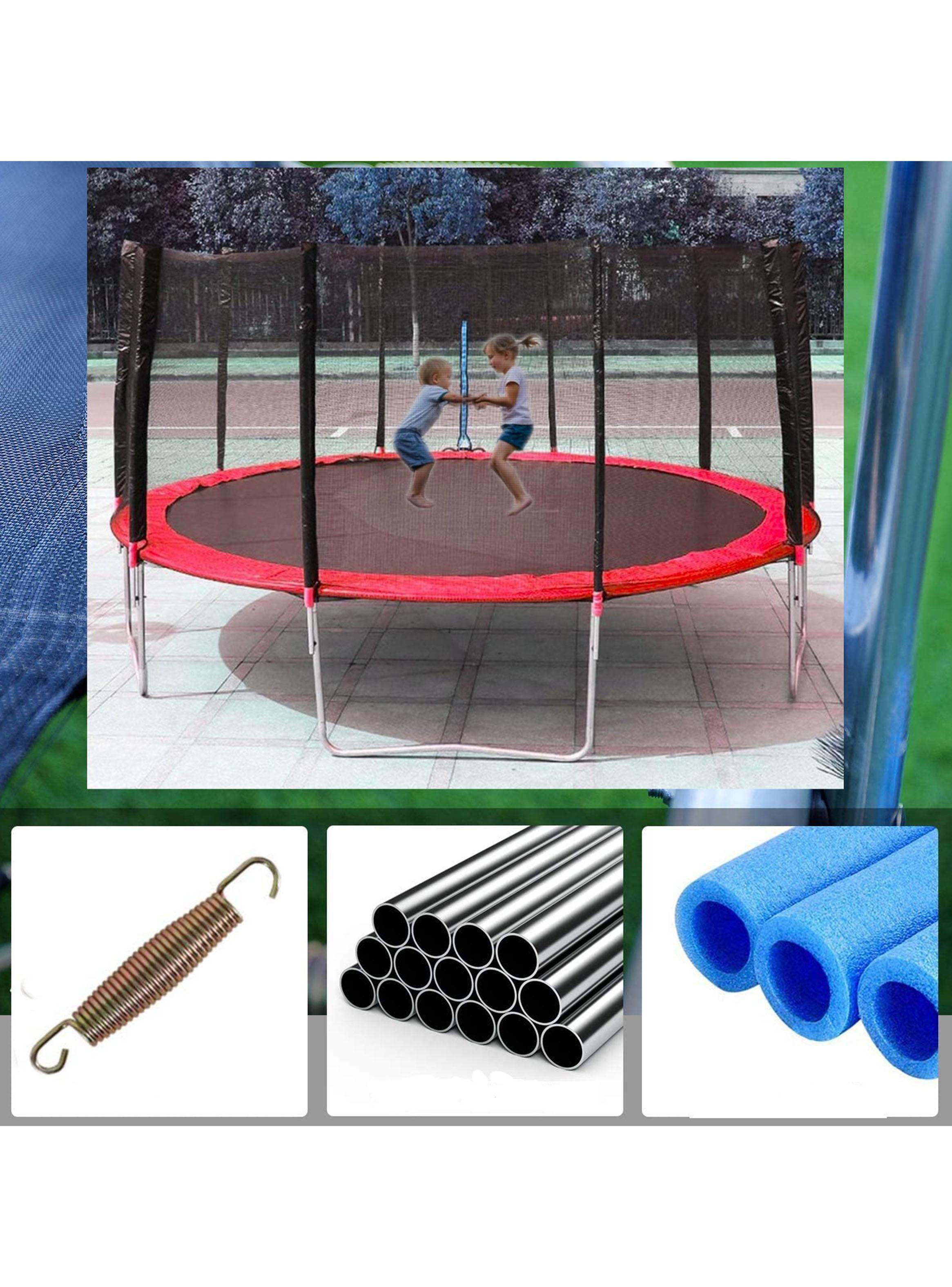 Cama Elástica Roja 12 Pies con Escalera-5