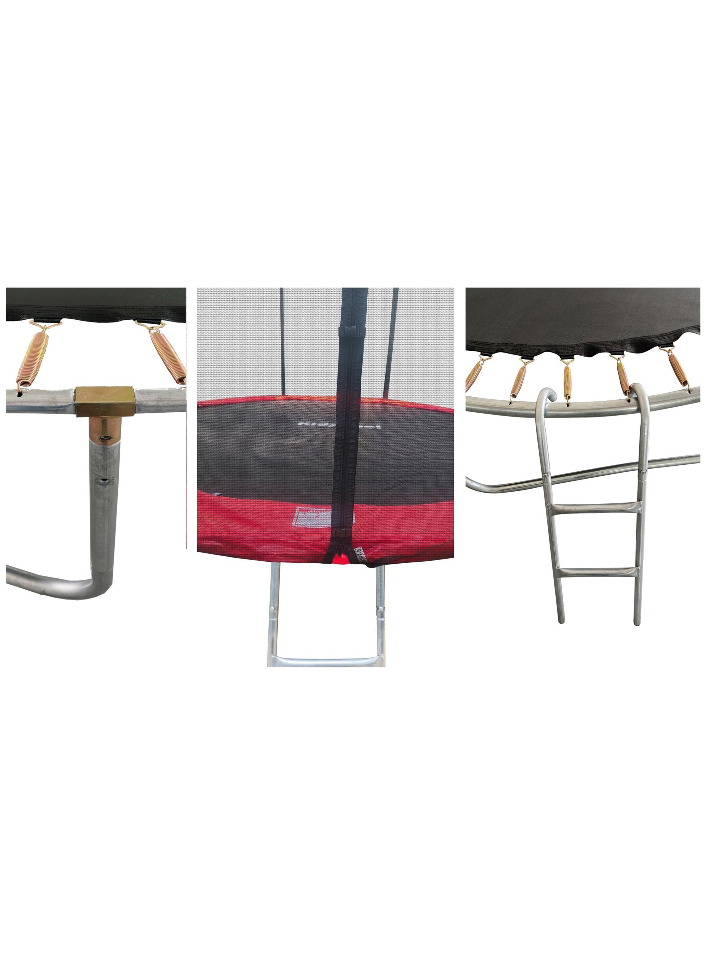 Cama Elástica Roja 12 Pies con Escalera-3