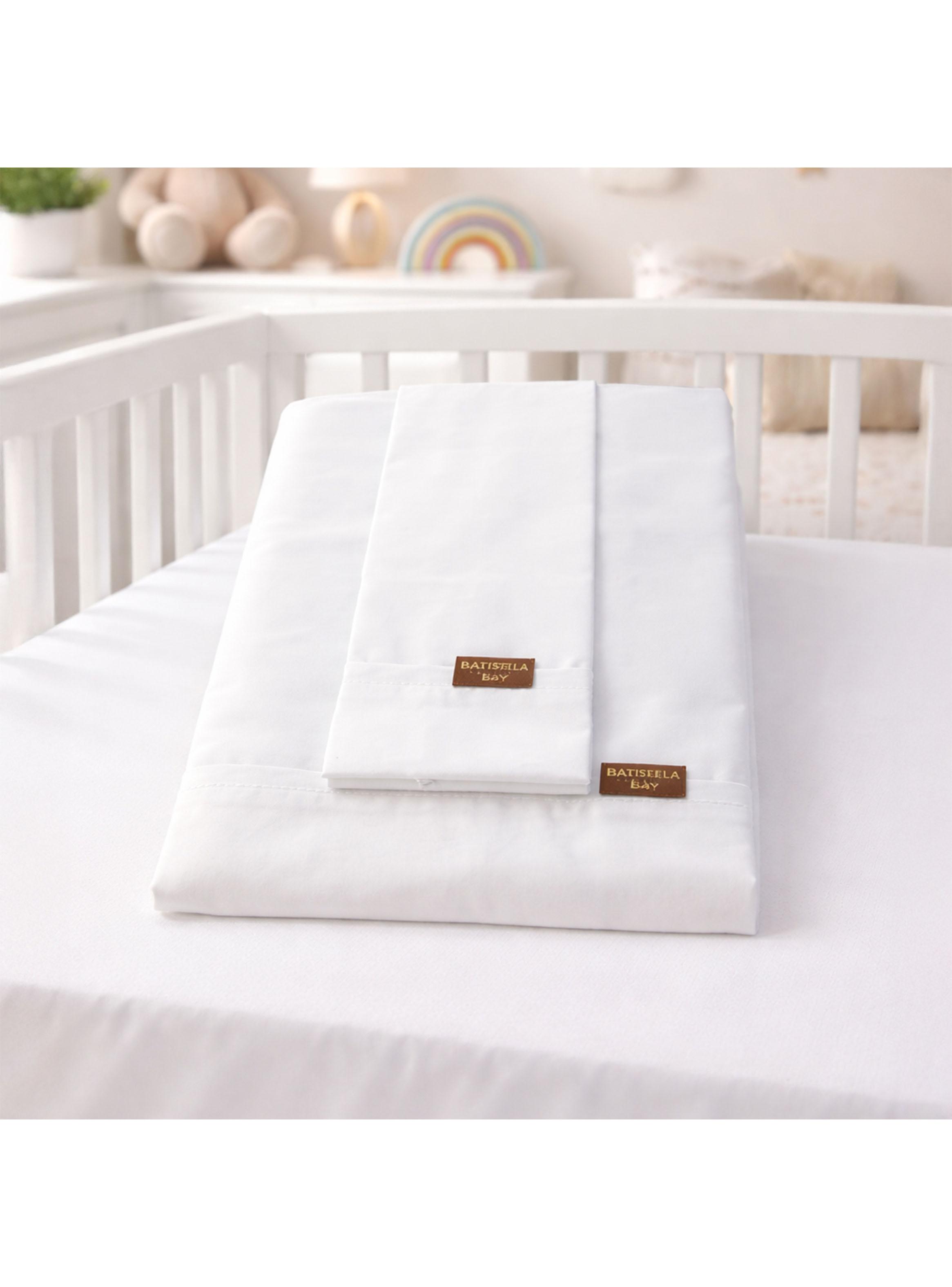 Juego de Sábanas Cuna Blanco Algodón-3