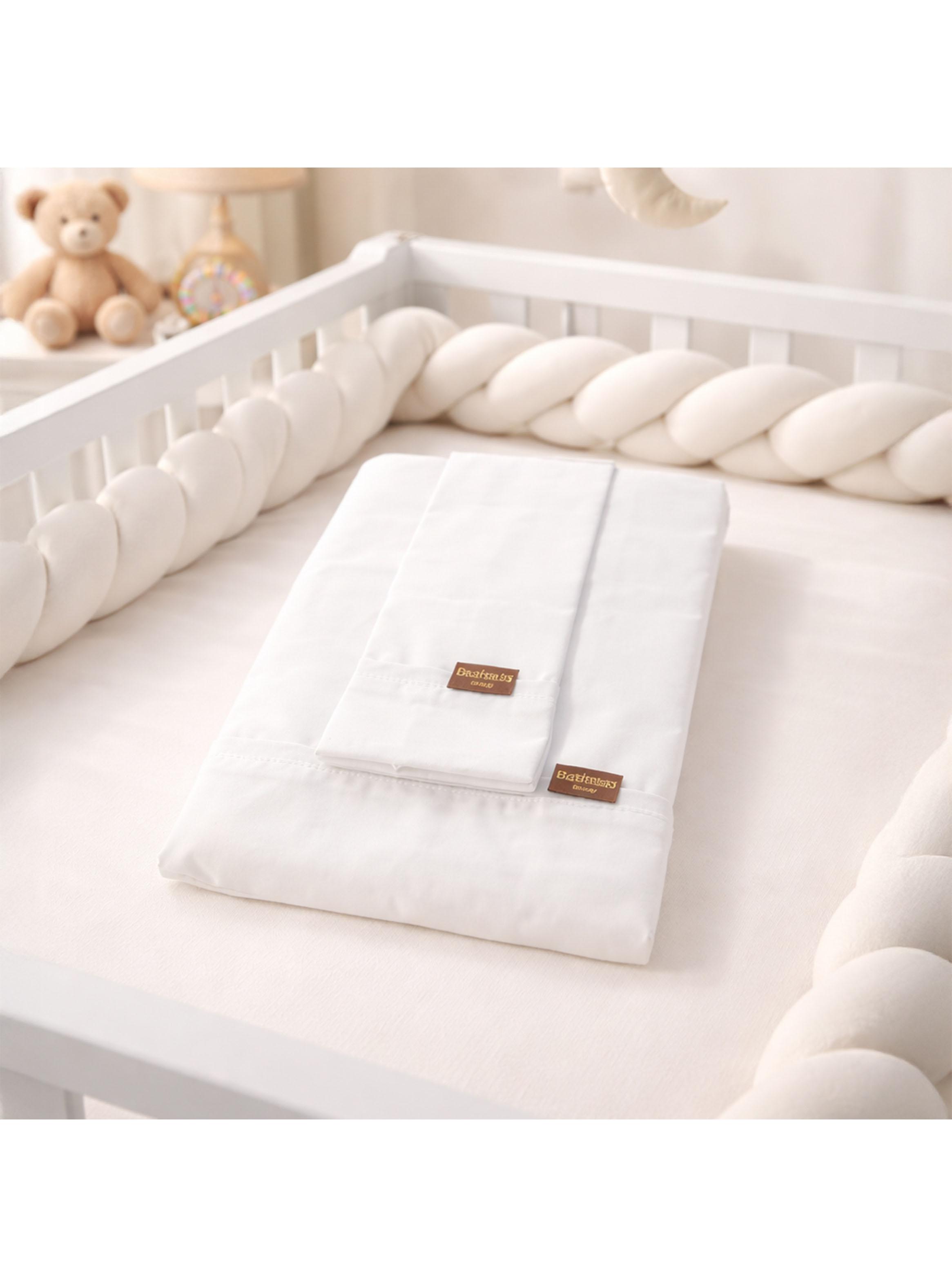 Juego de Sábanas Cuna Blanco Algodón-1