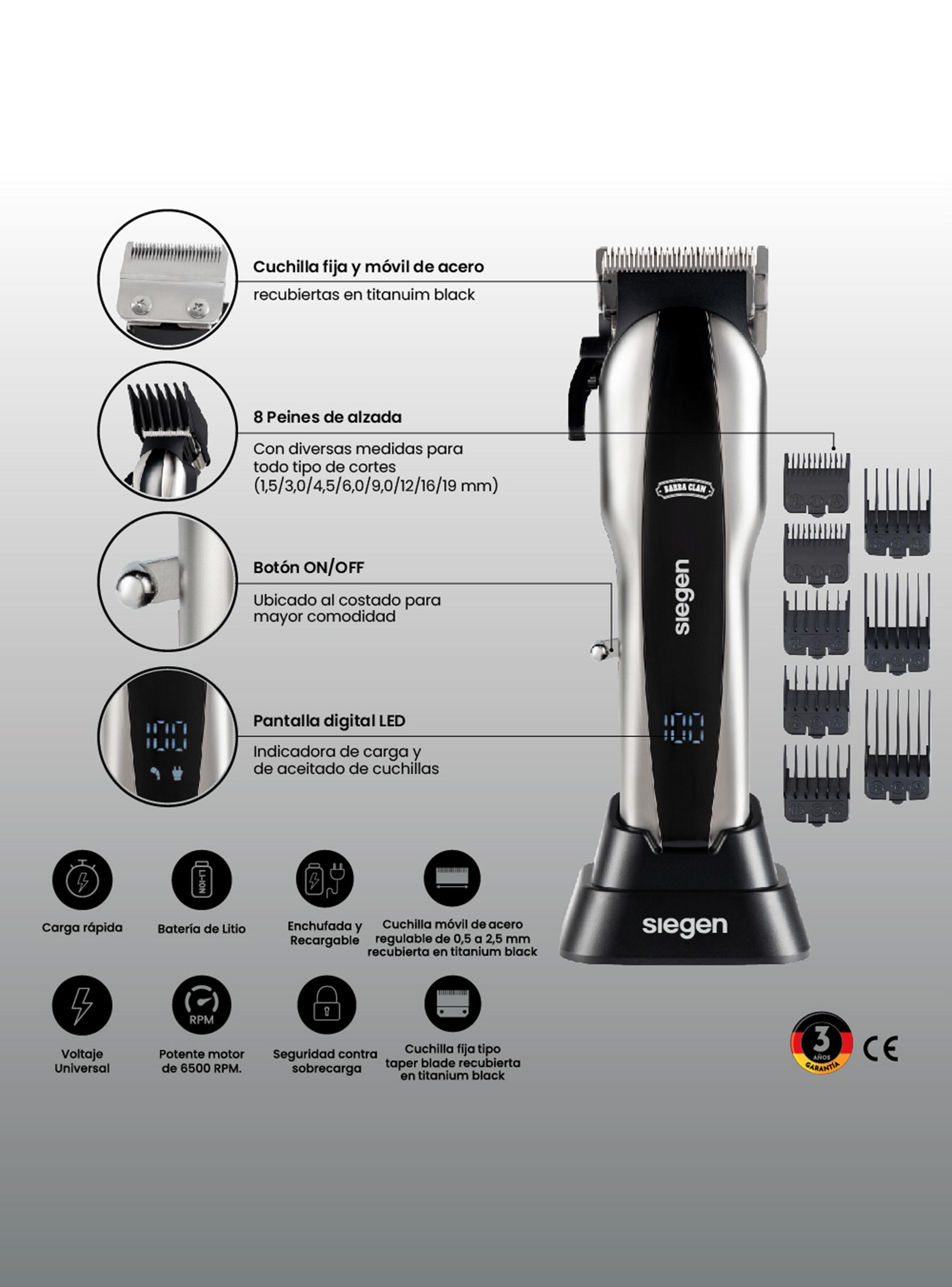 Cortapelos Clipper SG-8620 + 8 Peines-2
