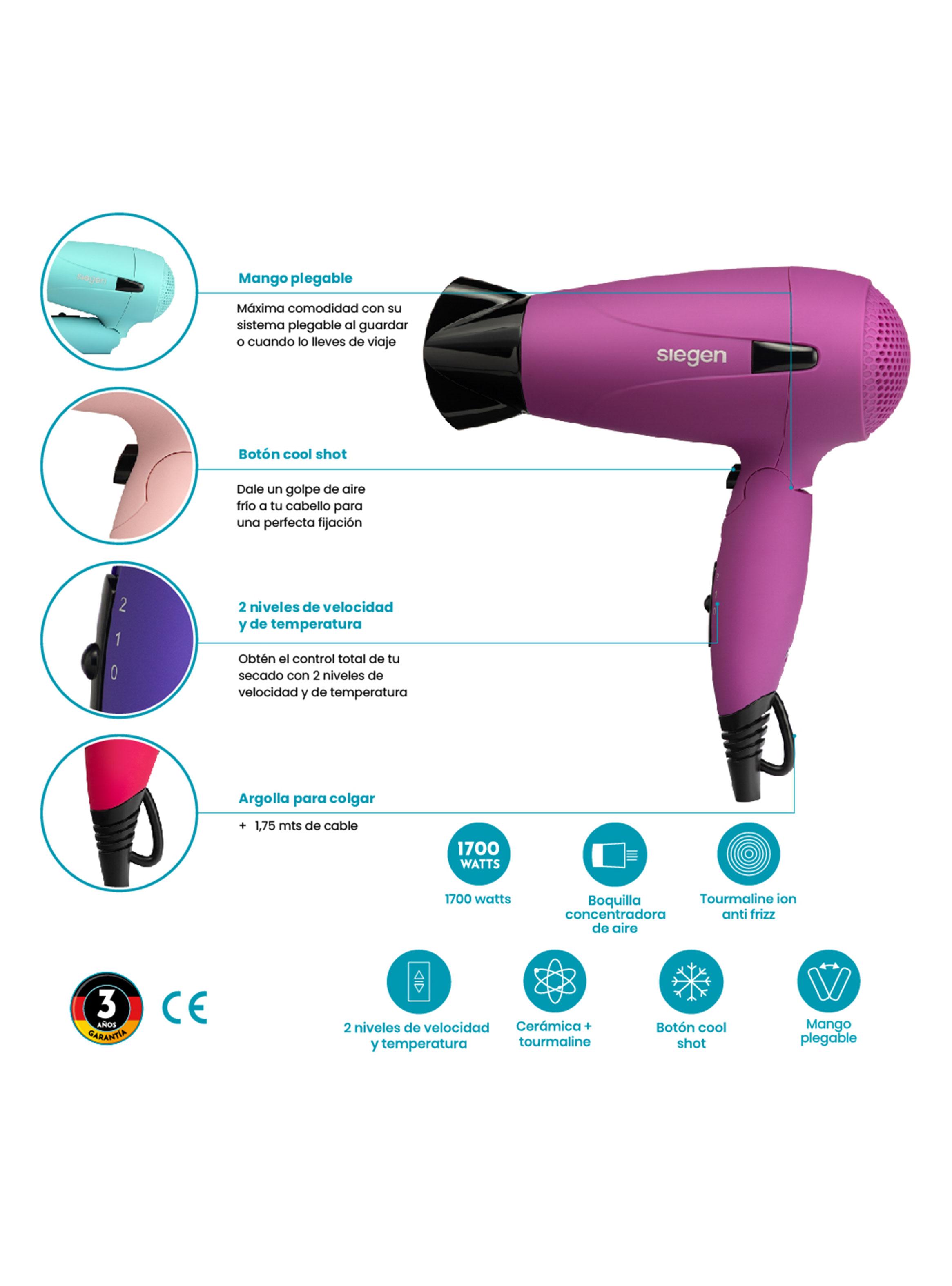 Secador de Pelo Let's Go Travel SG-3012C60 Verde-2