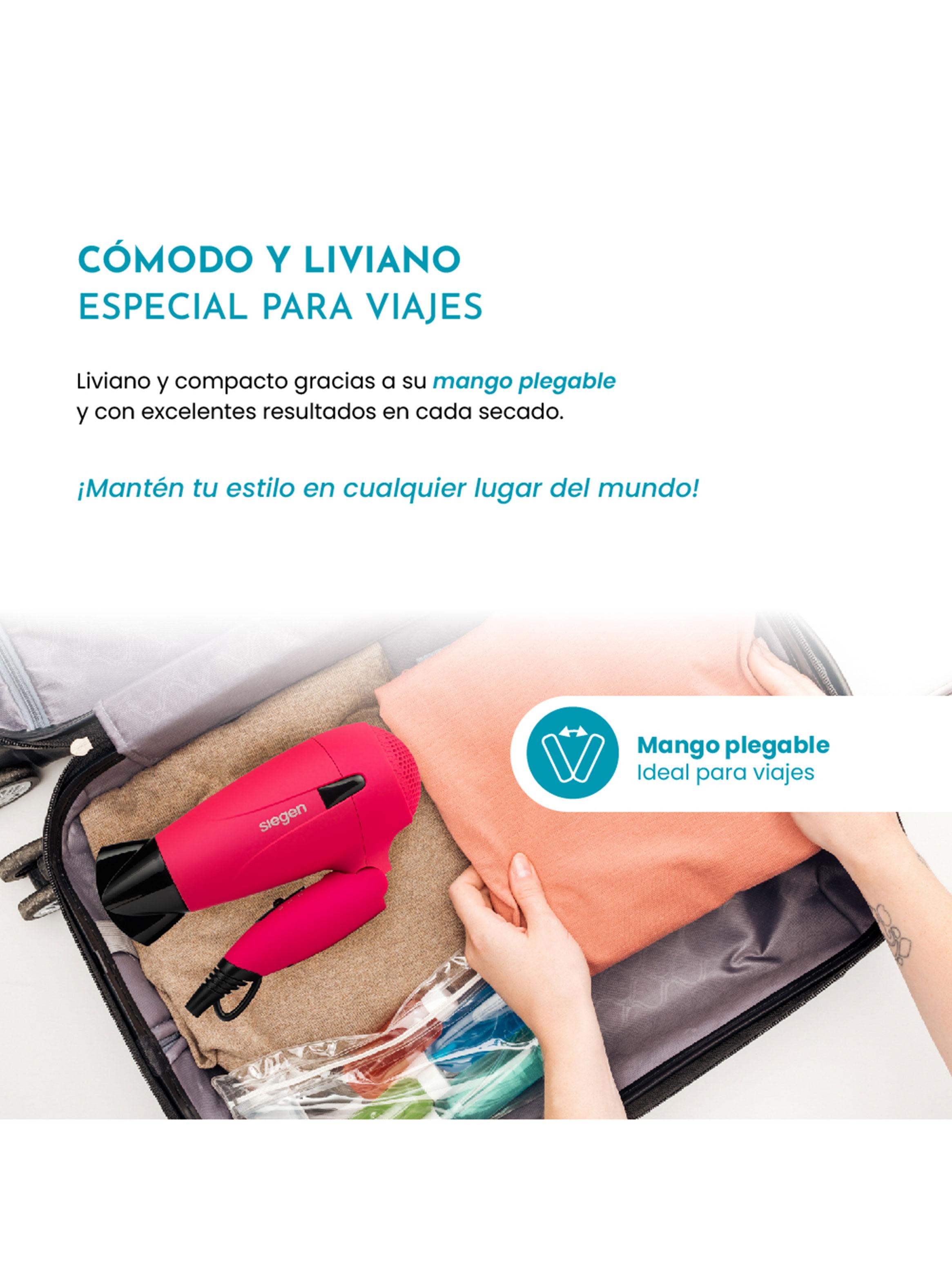 Secador de Pelo Let's Go Travel SG-3012C60 Verde-3