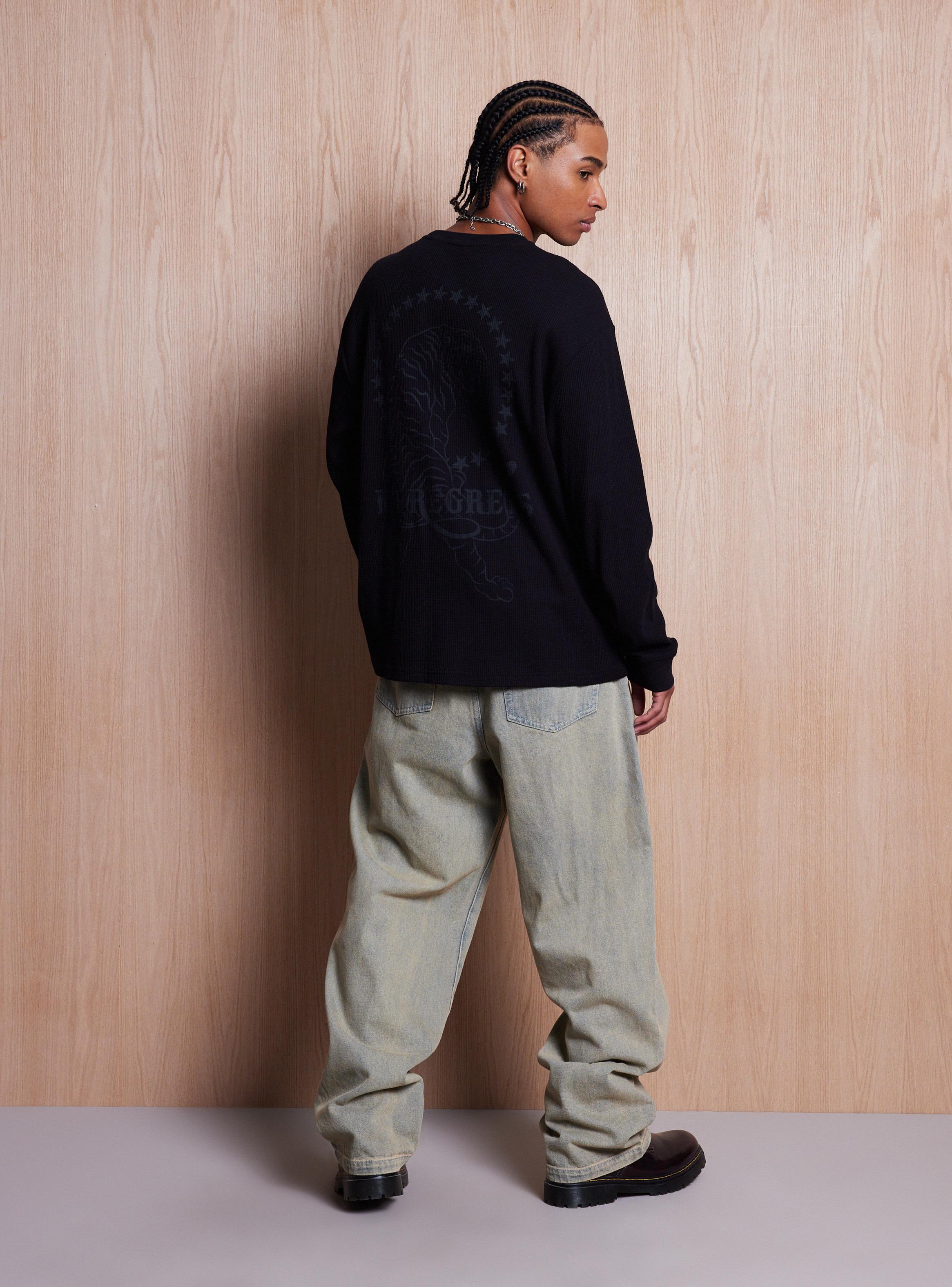 Polera Polera Tela con Textura y Estampado-5