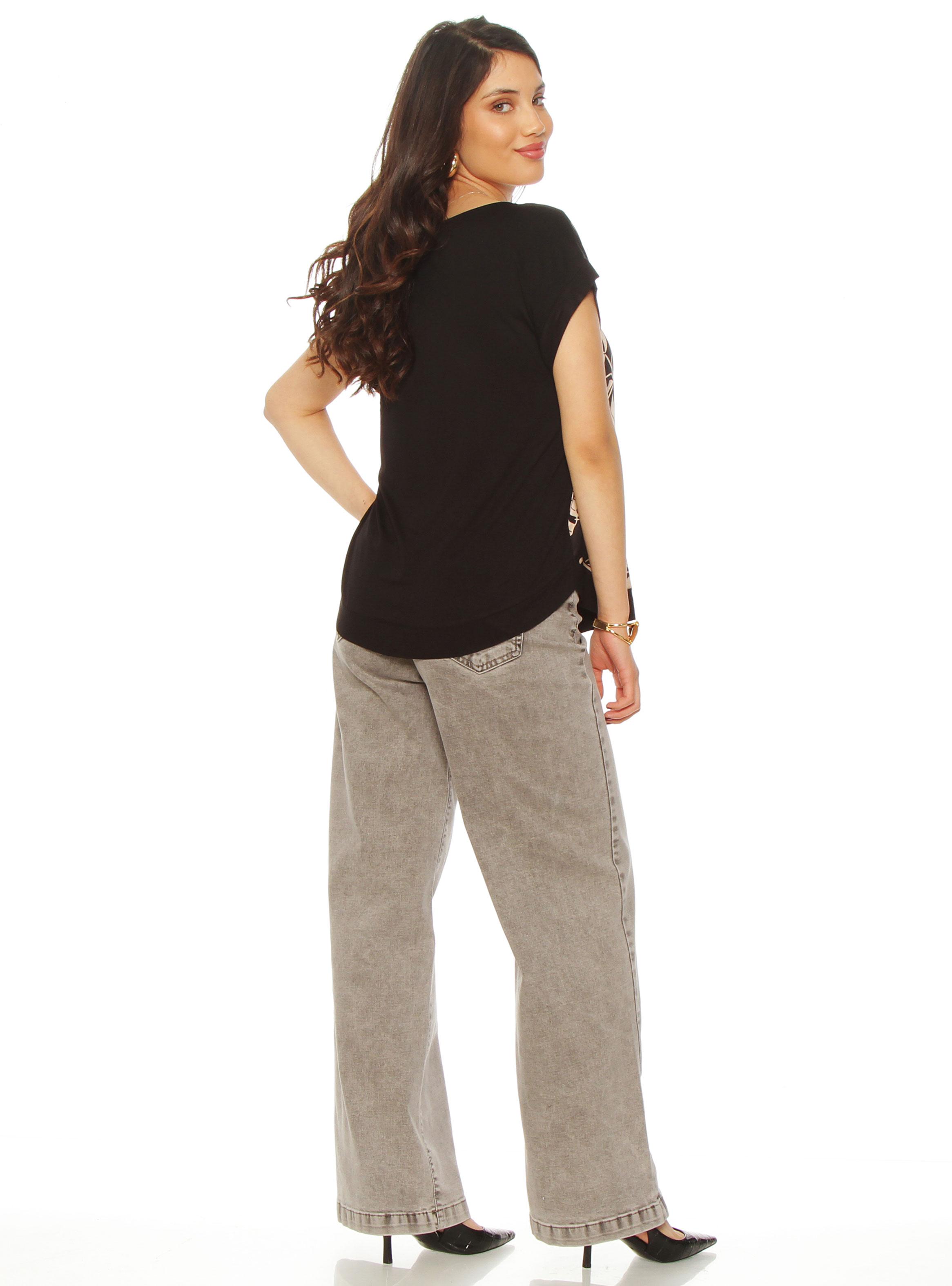 Blusa Estampado Floral con Escote Redondo-4