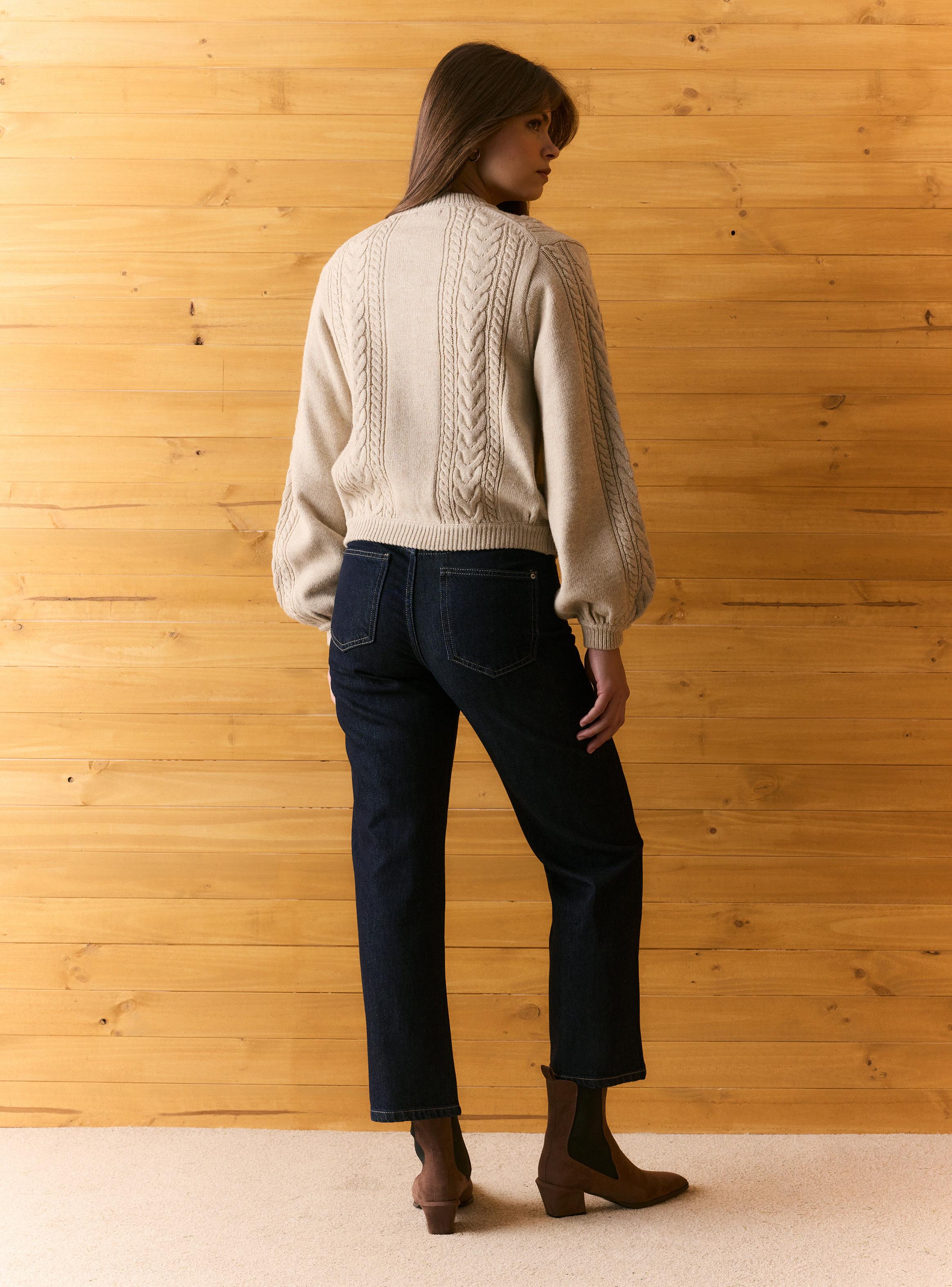 Cárdigan Trenzado con Botones Metálicos y Lana Merino-5