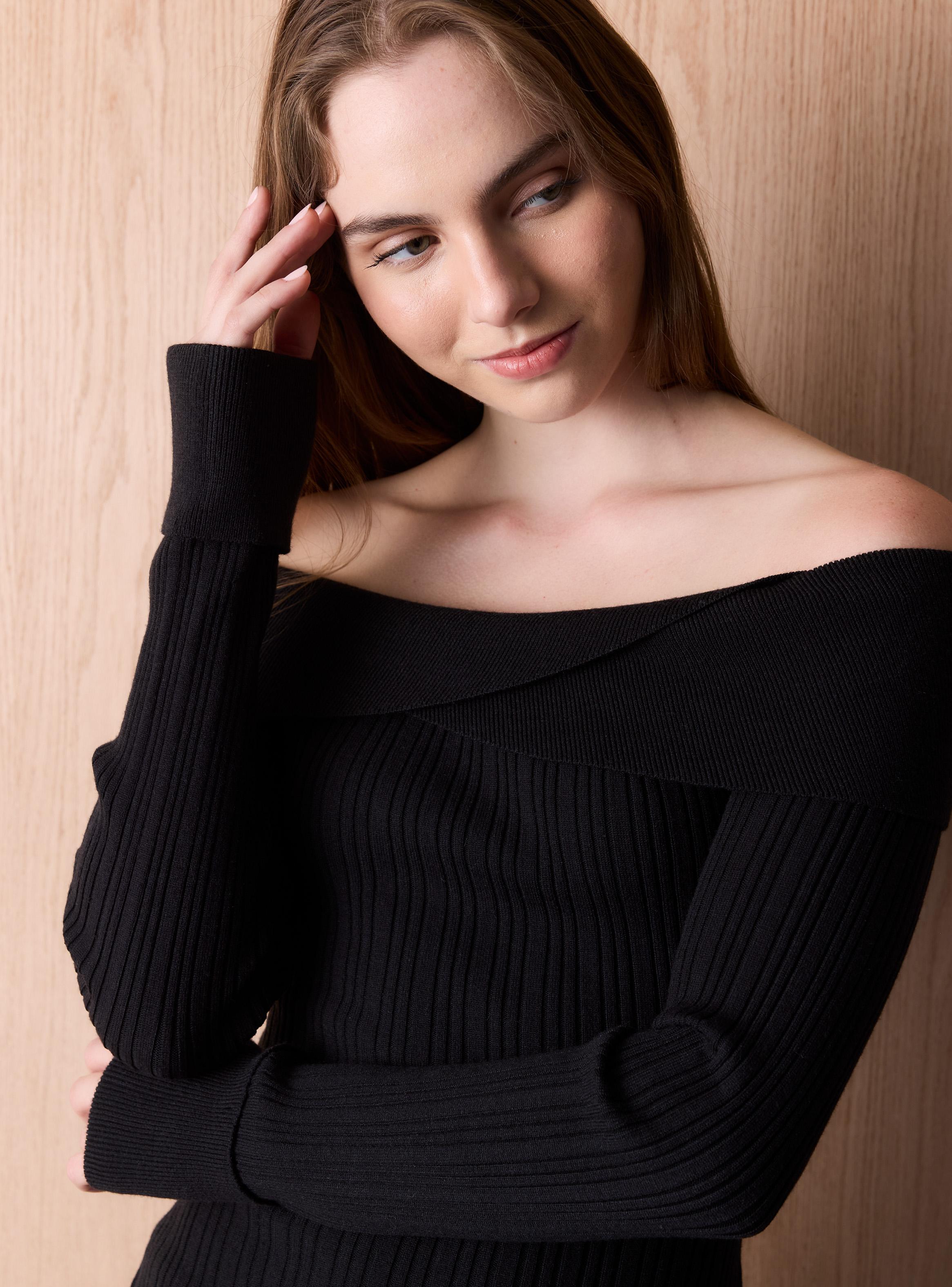 Sweater con Cuello Bardot-3