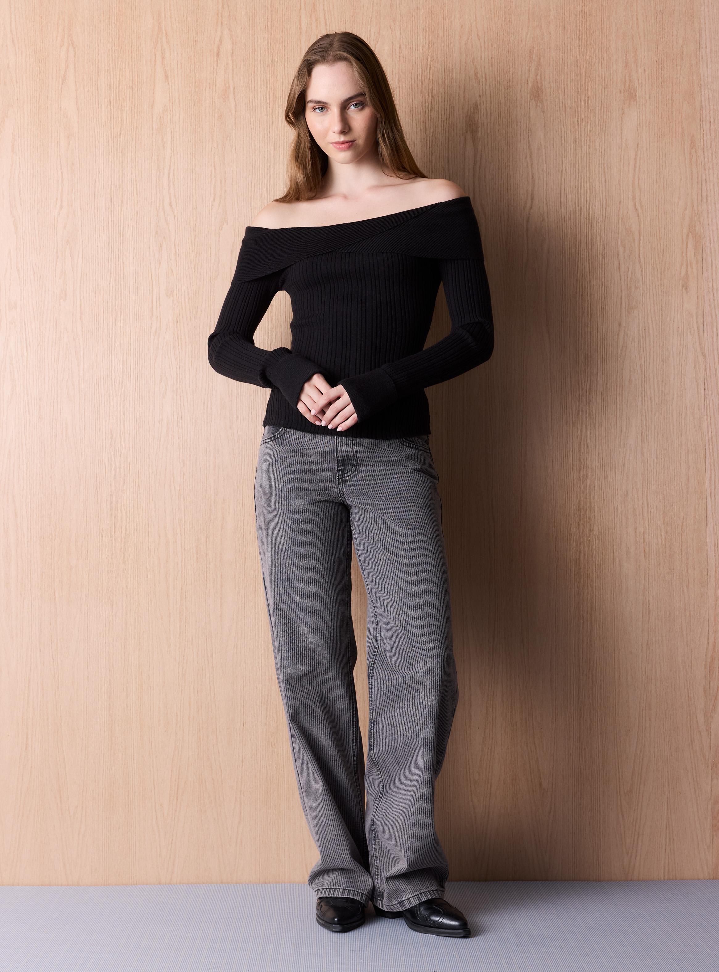 Sweater con Cuello Bardot-4