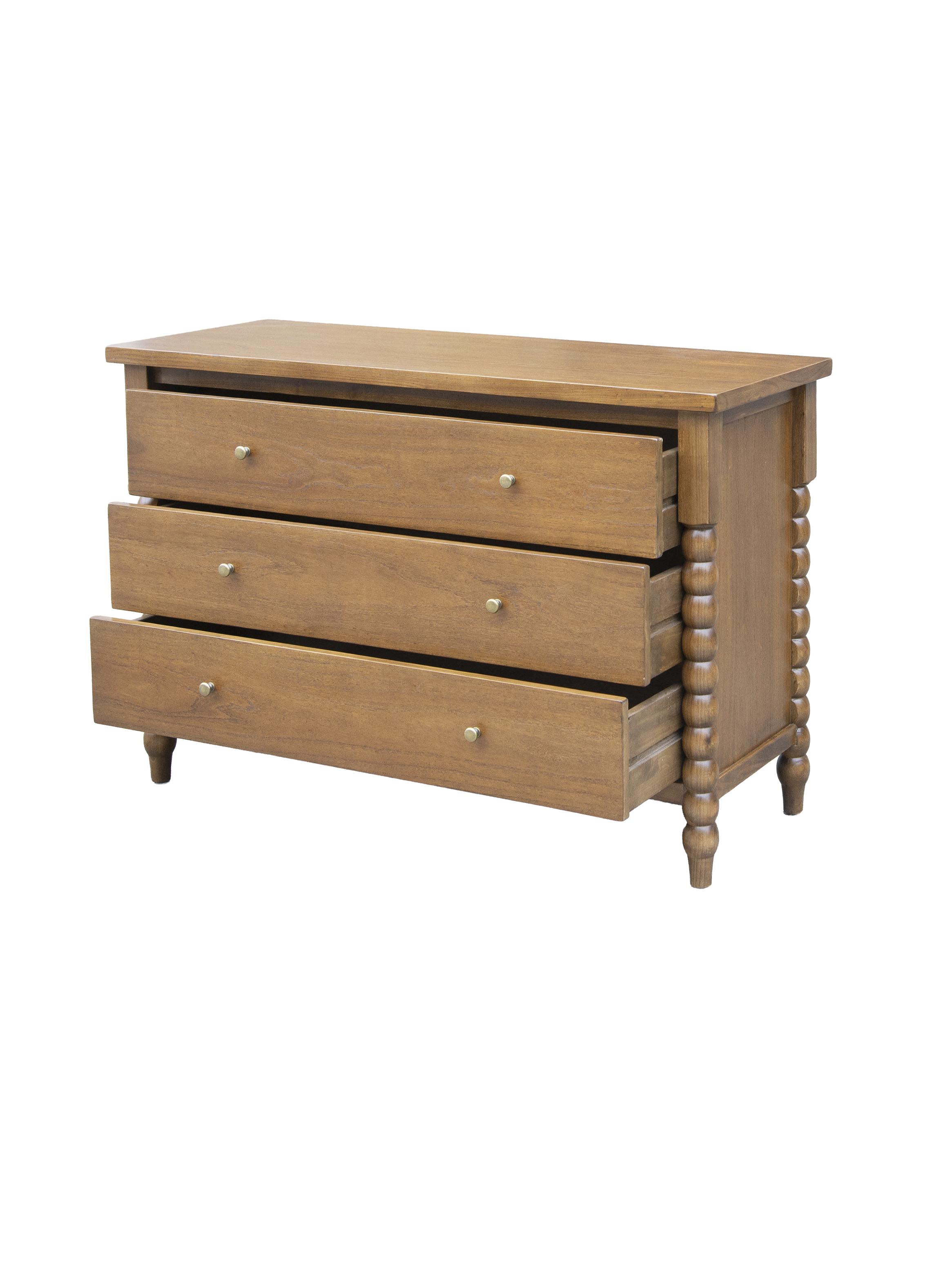 Cómoda Ecléctica 3 Cajones 120x45x80 cm-5