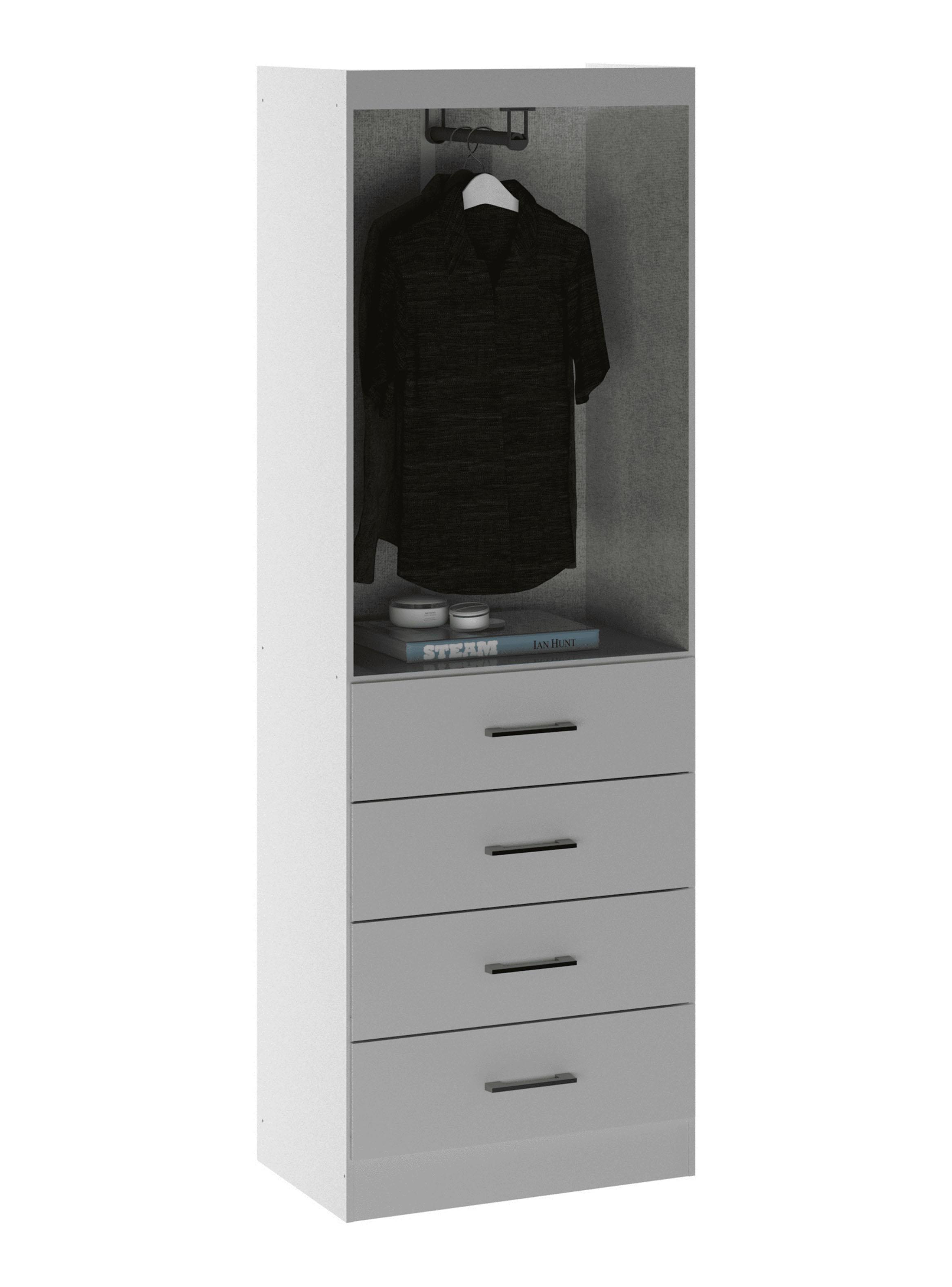 Clóset 2 Puertas 4 Cajones Blanco 183x40x62 cm-2