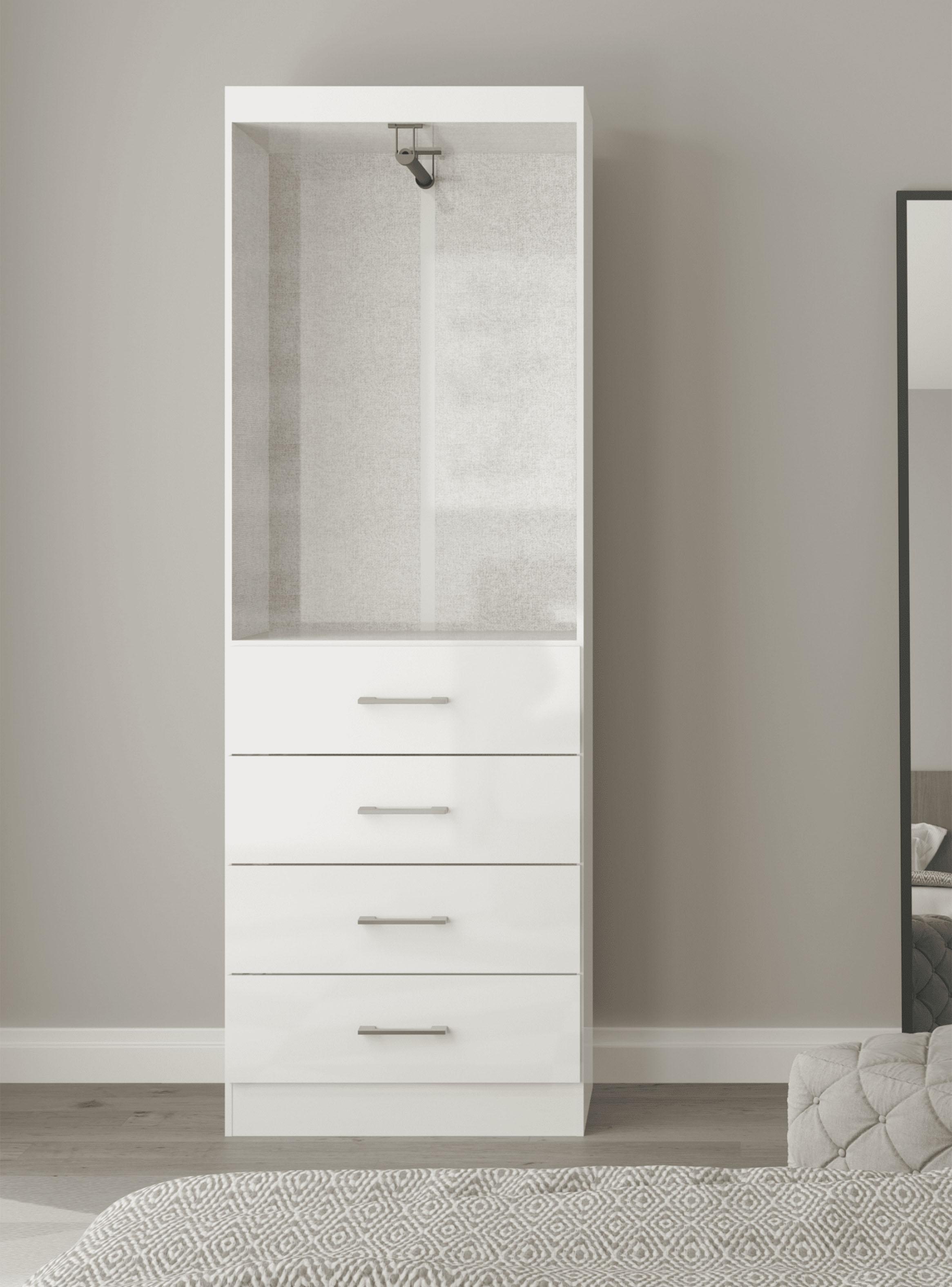 Clóset 2 Puertas 4 Cajones Blanco 183x40x62 cm-3