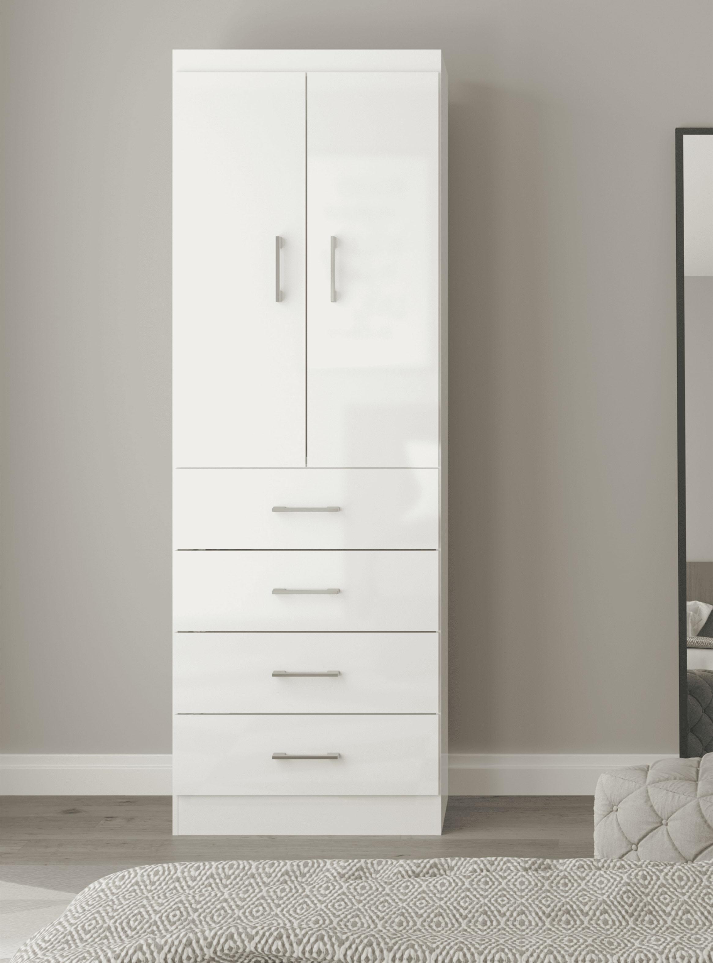 Clóset 2 Puertas 4 Cajones Blanco 183x40x62 cm-4